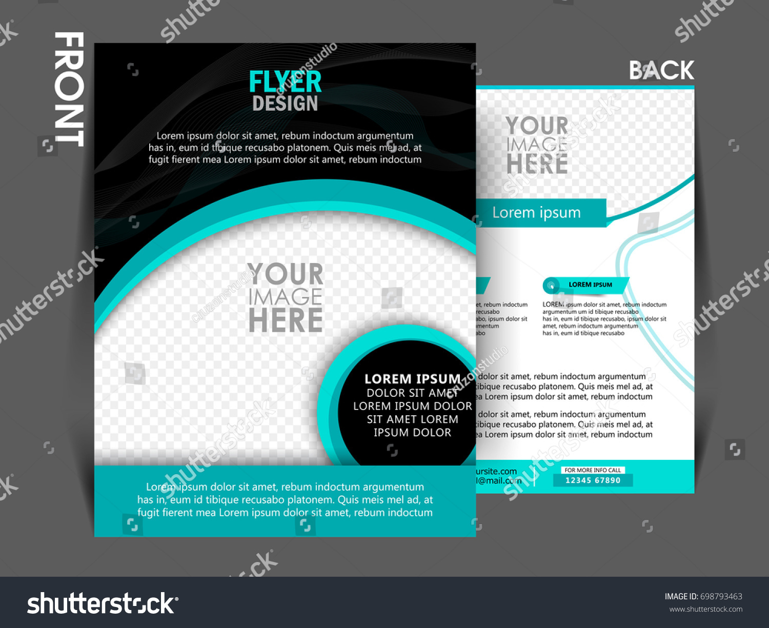 Business Brochure Template Front Back Page Stock Vector (Royalty Free