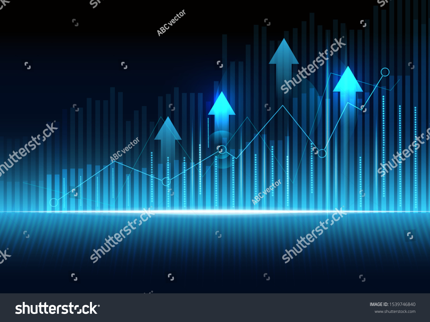 SVG of Business candle stick graph chart of stock market investment trading on blue background. Bullish point, Trend of graph. Eps10 Vector illustration. svg