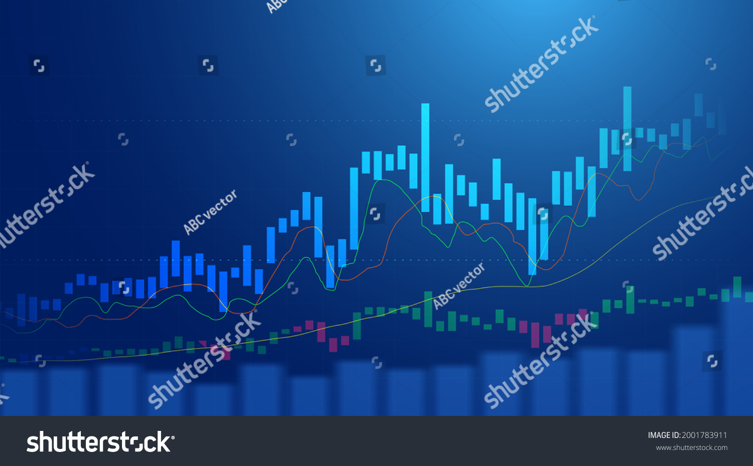 SVG of Business candle stick graph chart of stock market investment trading on blue background. Bullish point, up trend of graph. Economy vector design svg