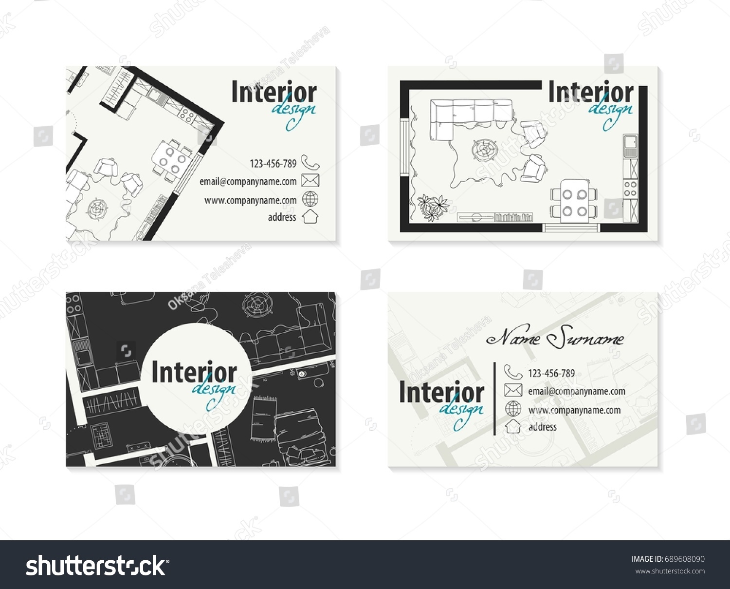 Business Card Interior Designer Decorator Stock Image