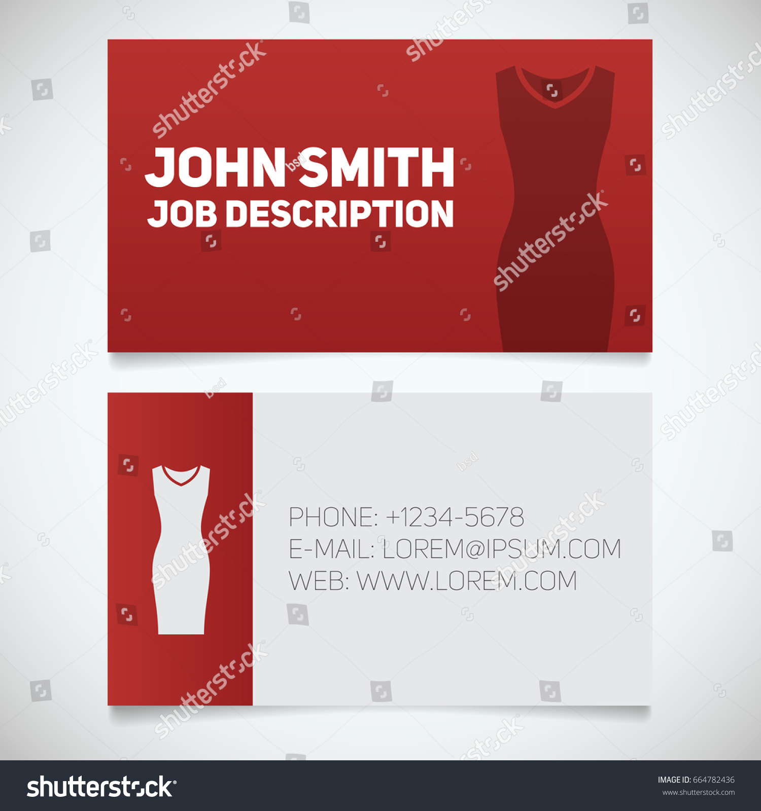 Business Card Print Template Evening Dress Beauty Fashion Signs