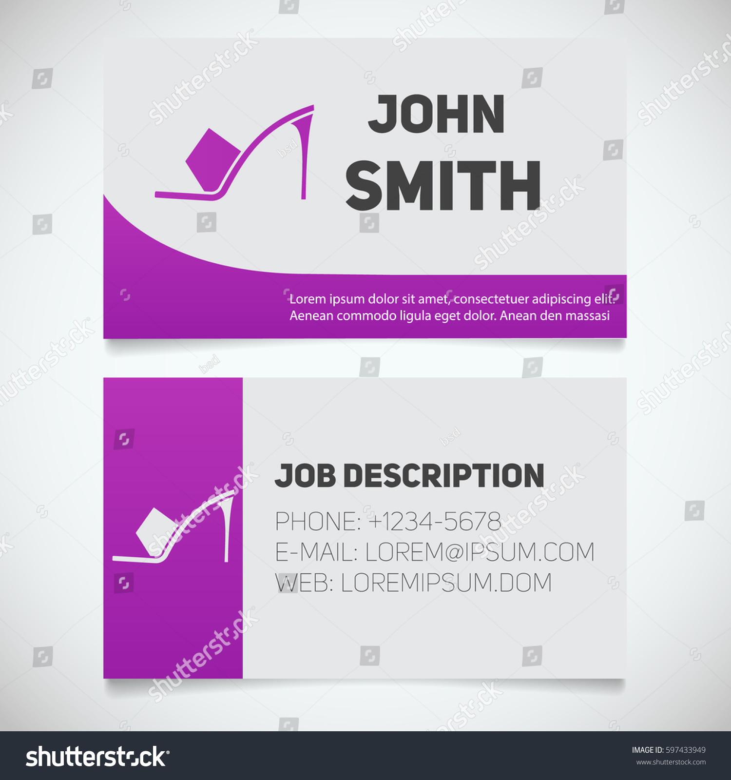 Business Card Print Template High Heel Stock Vector (Royalty Free Pertaining To High Heel Template For Cards