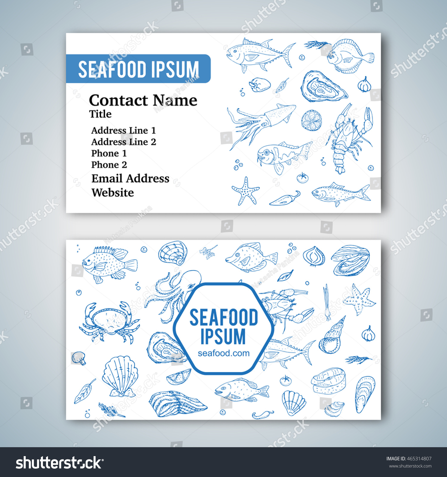 Business Card Template Hand Drawn Doodle Stock Vector Royalty Free