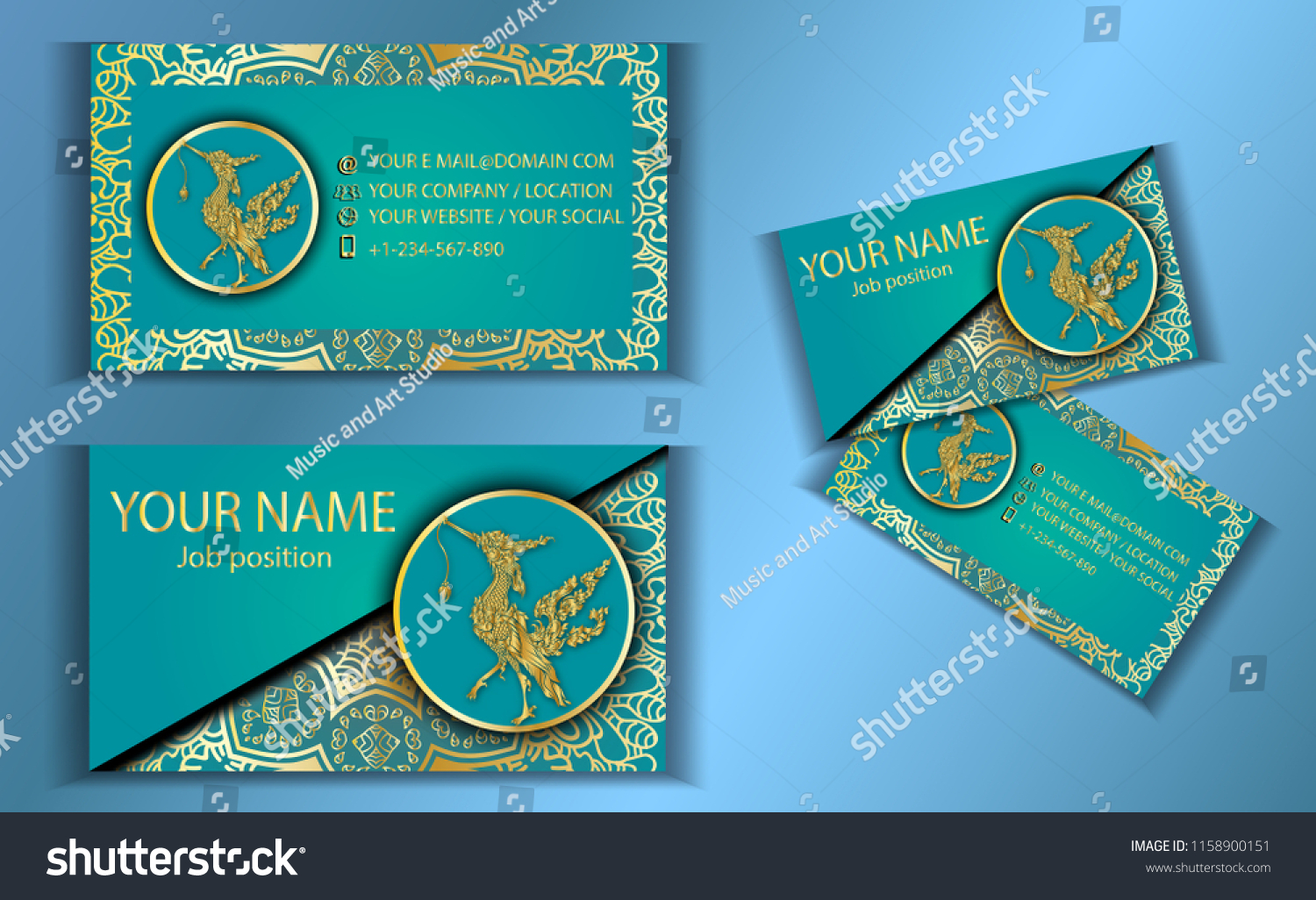 Business Cardthailand Ancient Mandala India Gold Stock Image Images, Photos, Reviews