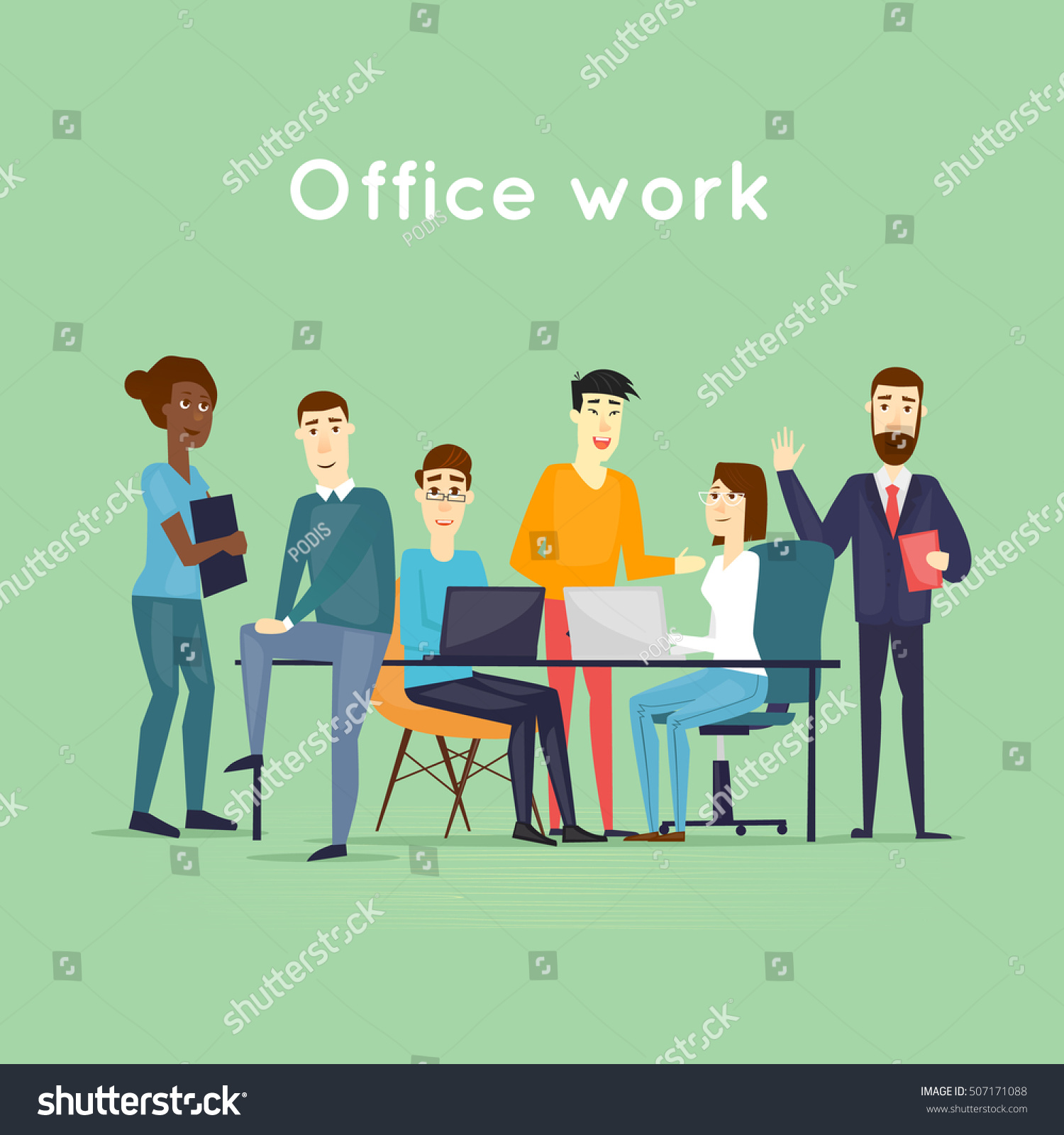 Business Characters Teamwork Workplace Office Life Stock Vector ...