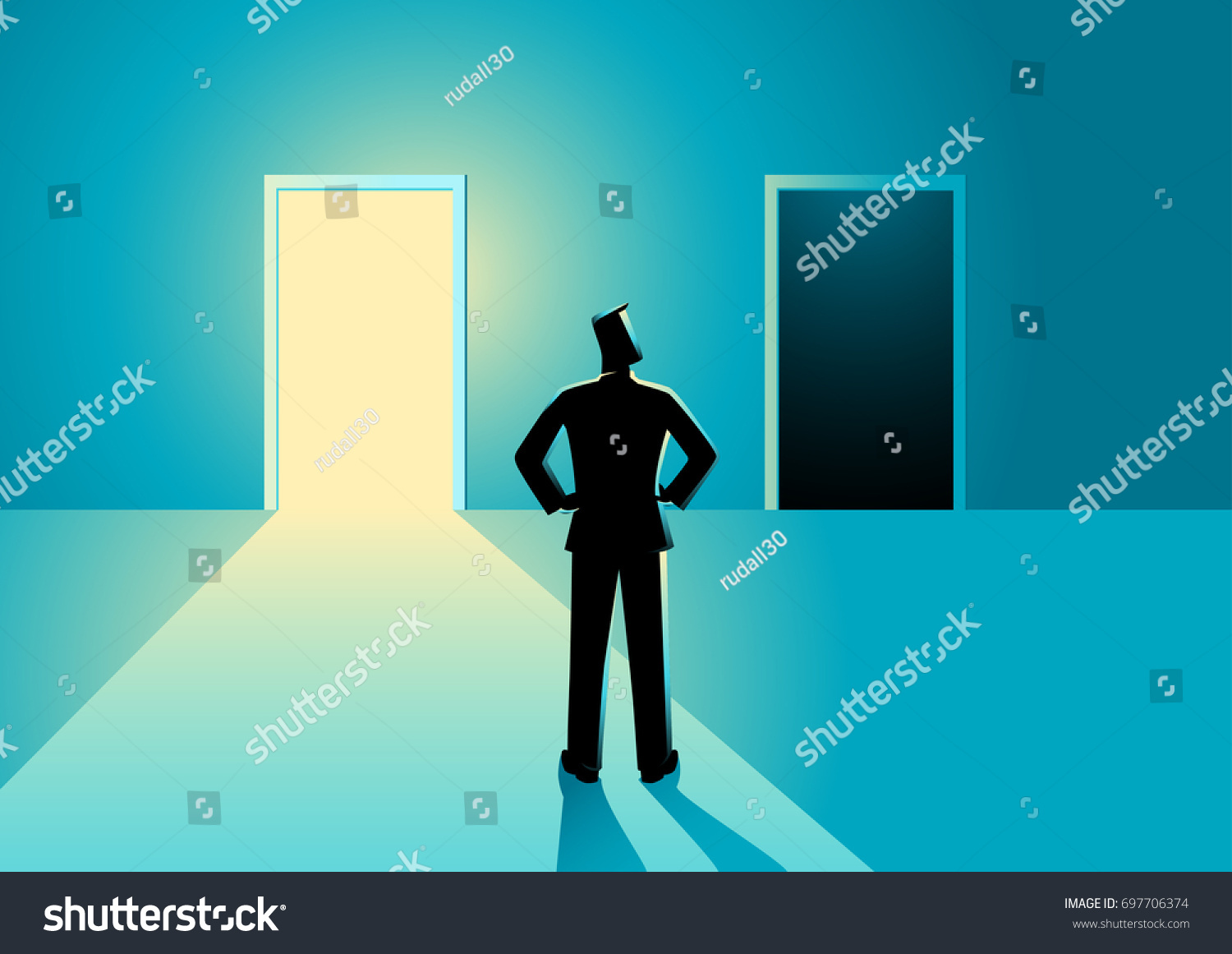 Business Concept Illustration Man Doubt Having Stock Vector (Royalty ...