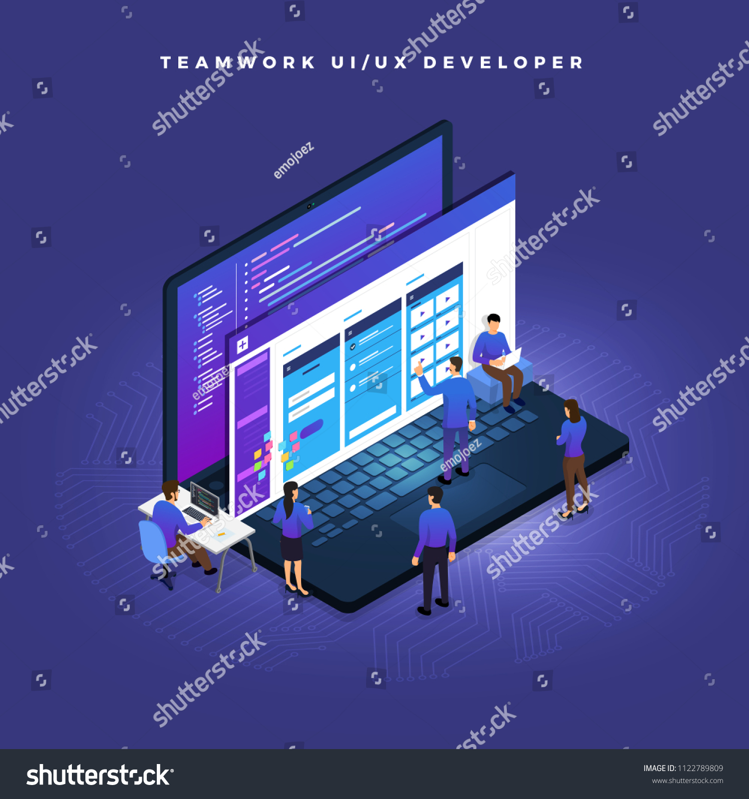 SVG of Business concept teamwork of peoples working UI / UX Development. Vector illustrations. svg