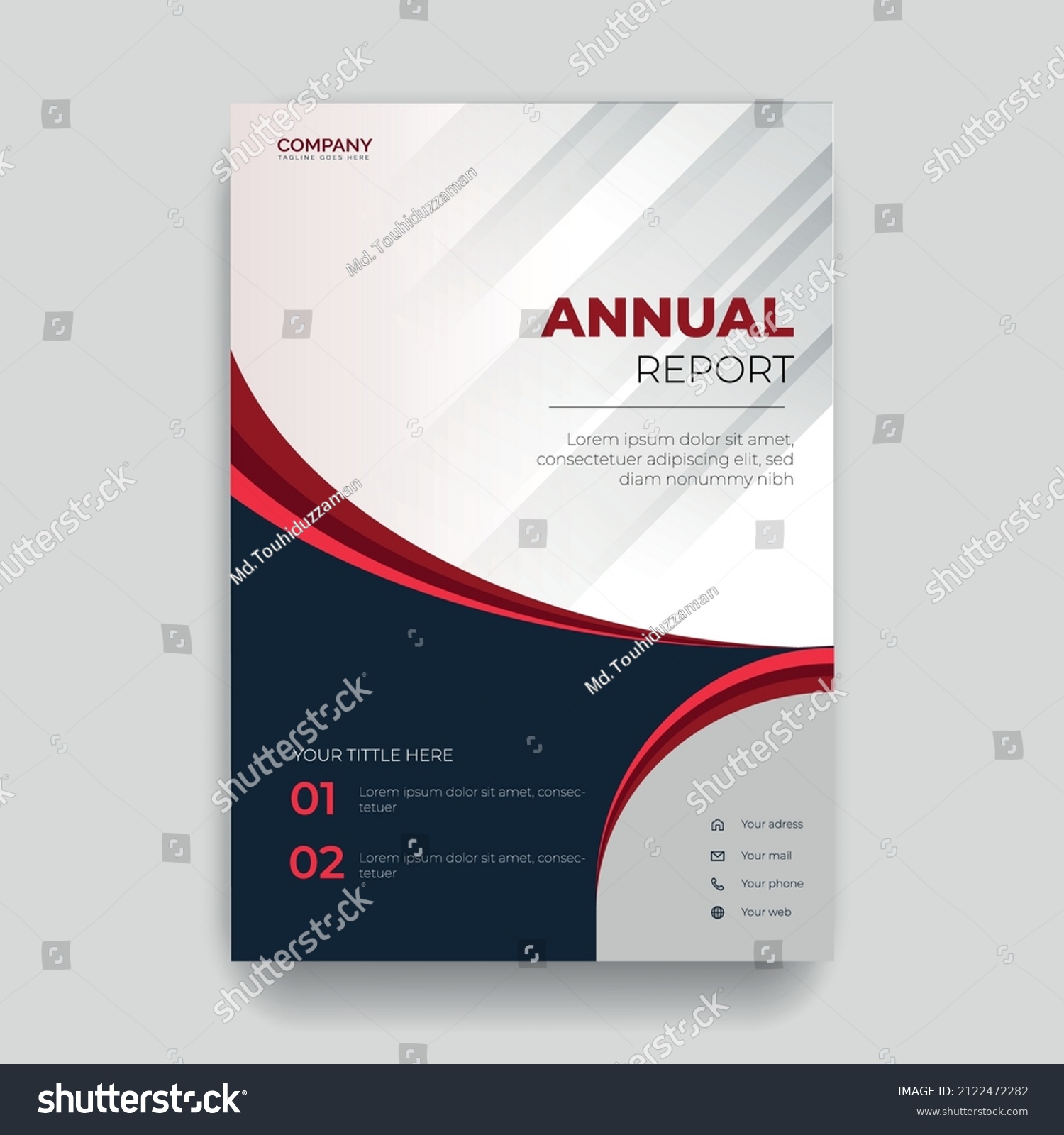 Business Corporate Annual Report Red Cover Stock Vector (Royalty Free ...