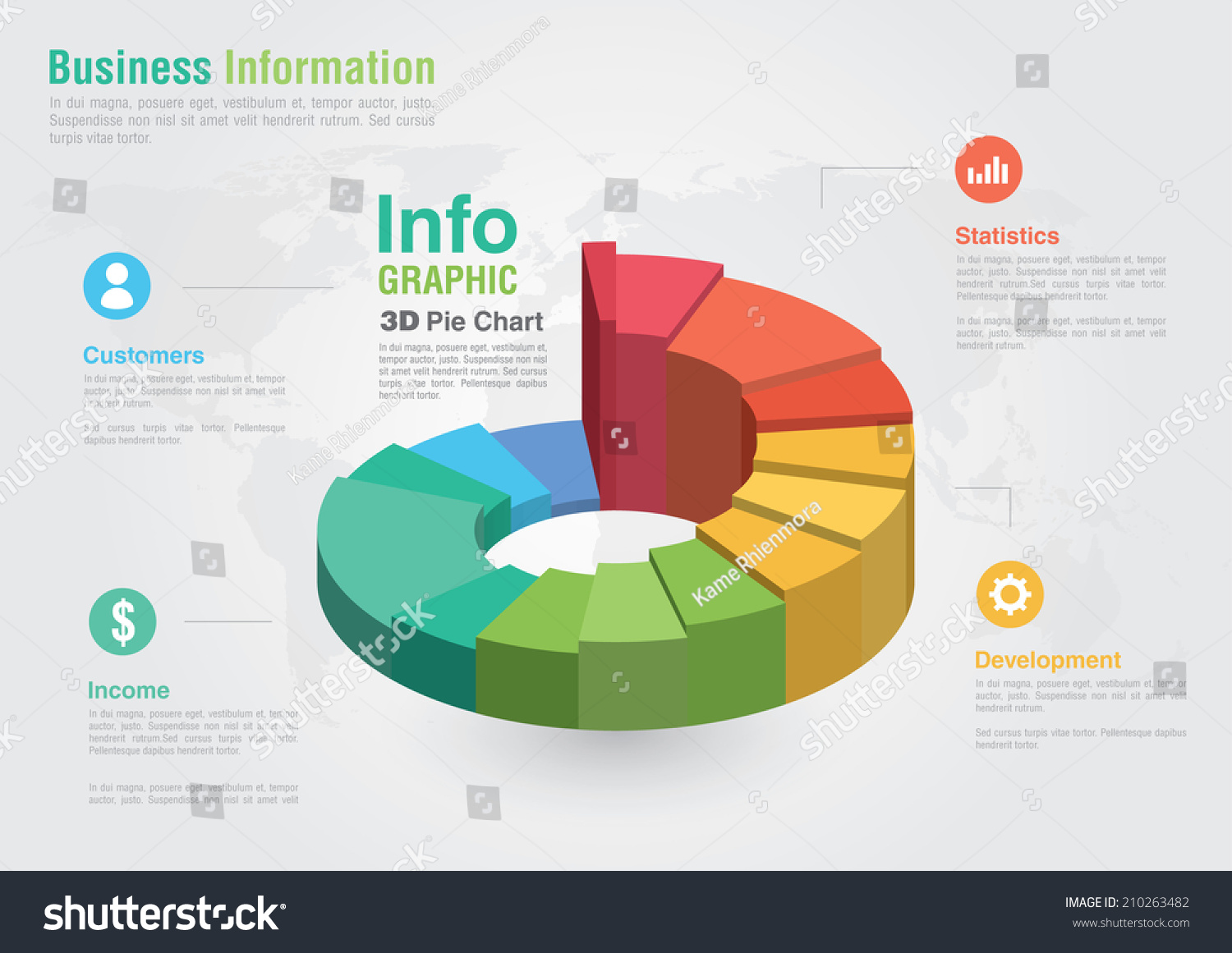 Business 3d Pie Chart Infographic. Business Report Creative Marketing ...