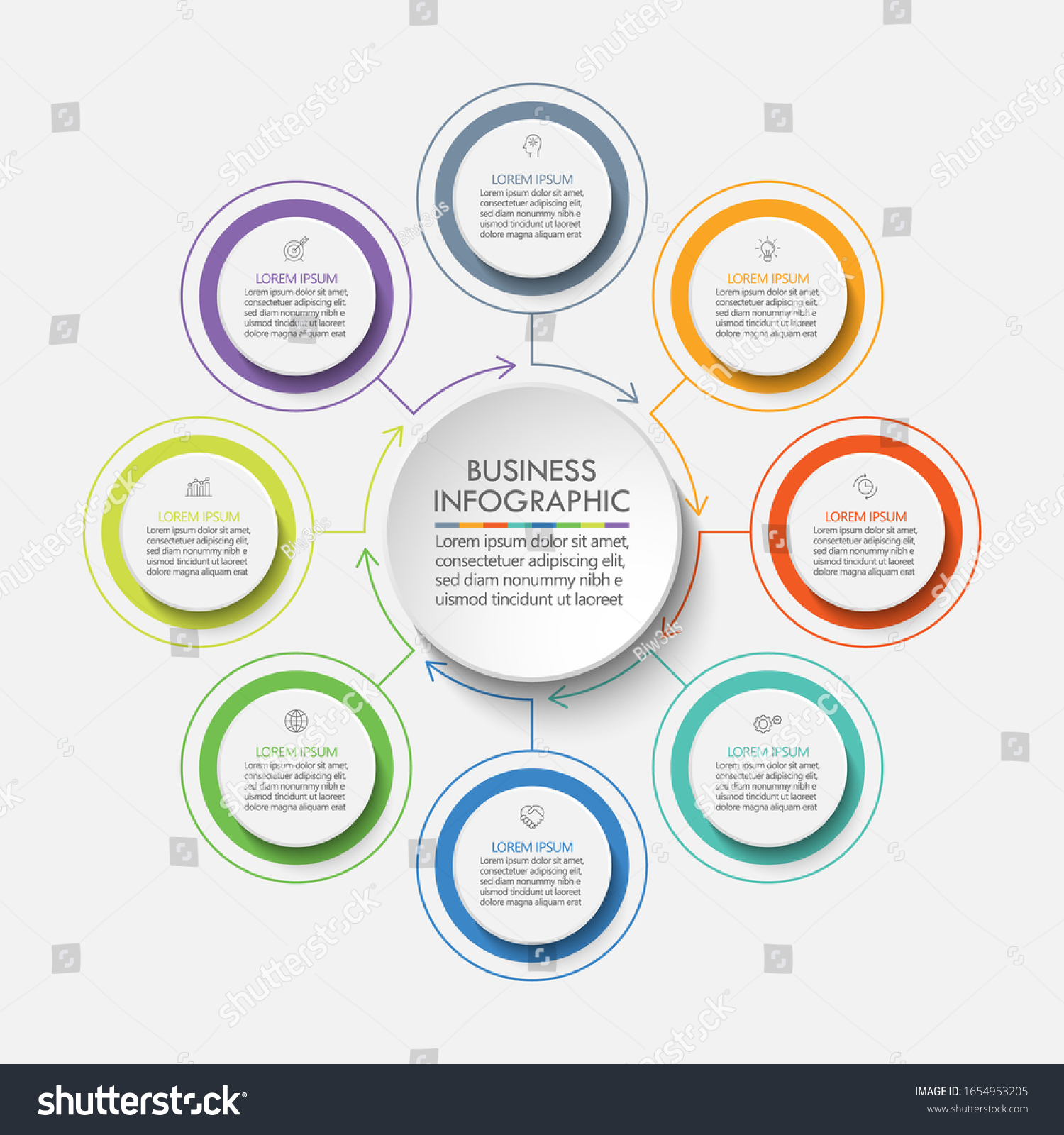 Business Data Visualization Circle Timeline Infographic Stock Vector ...