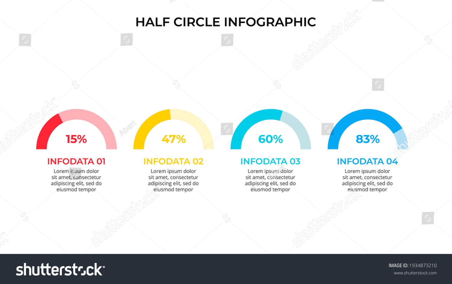 Business Data Visualization Half Circle Chart Stock Vector (Royalty ...