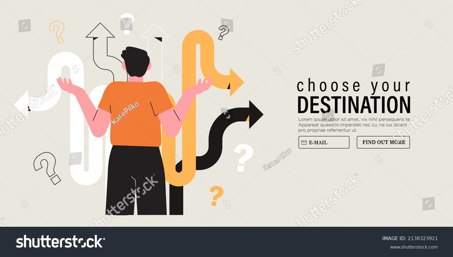 SVG of Business decision making, career path, work direction or choose the right way to success concept, confusing man or student looking at crossroad sign with question mark and think which way to go.
 svg