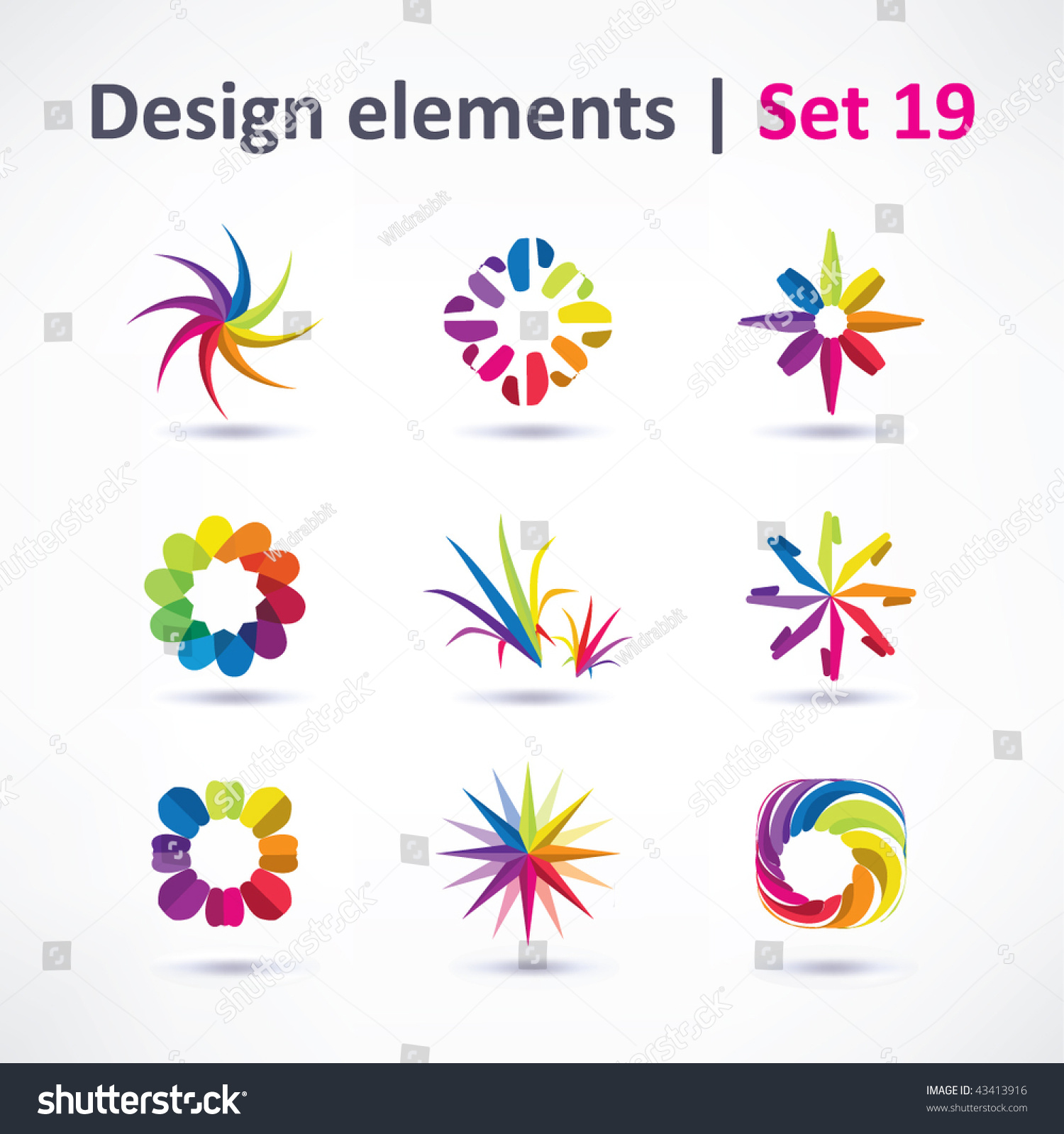 Business Design Elements ( Icon ) Set For Print And Web. Vector ...