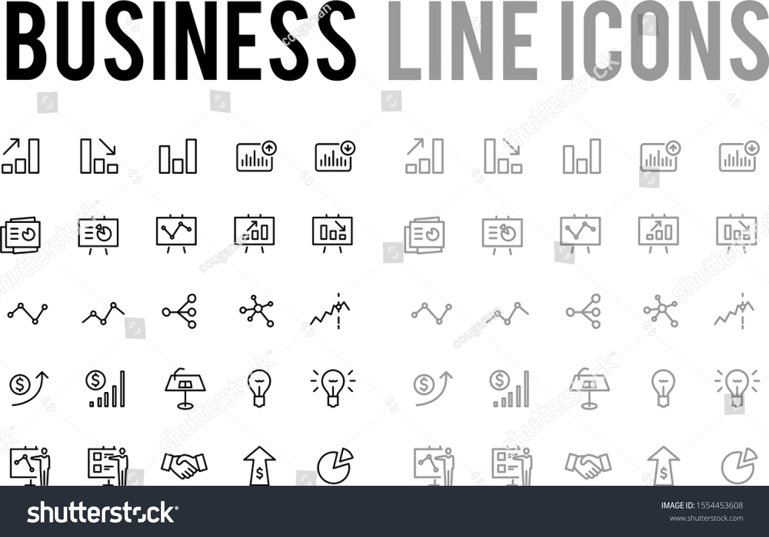 SVG of Business devleopment and analyics report vector line icon set for app and mobile website responsive  svg