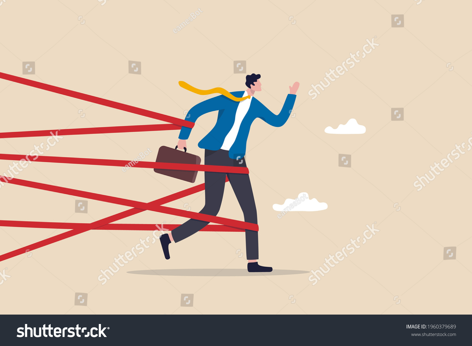 Business Difficulty Struggle Career Obstacle Limitation Stock Vector