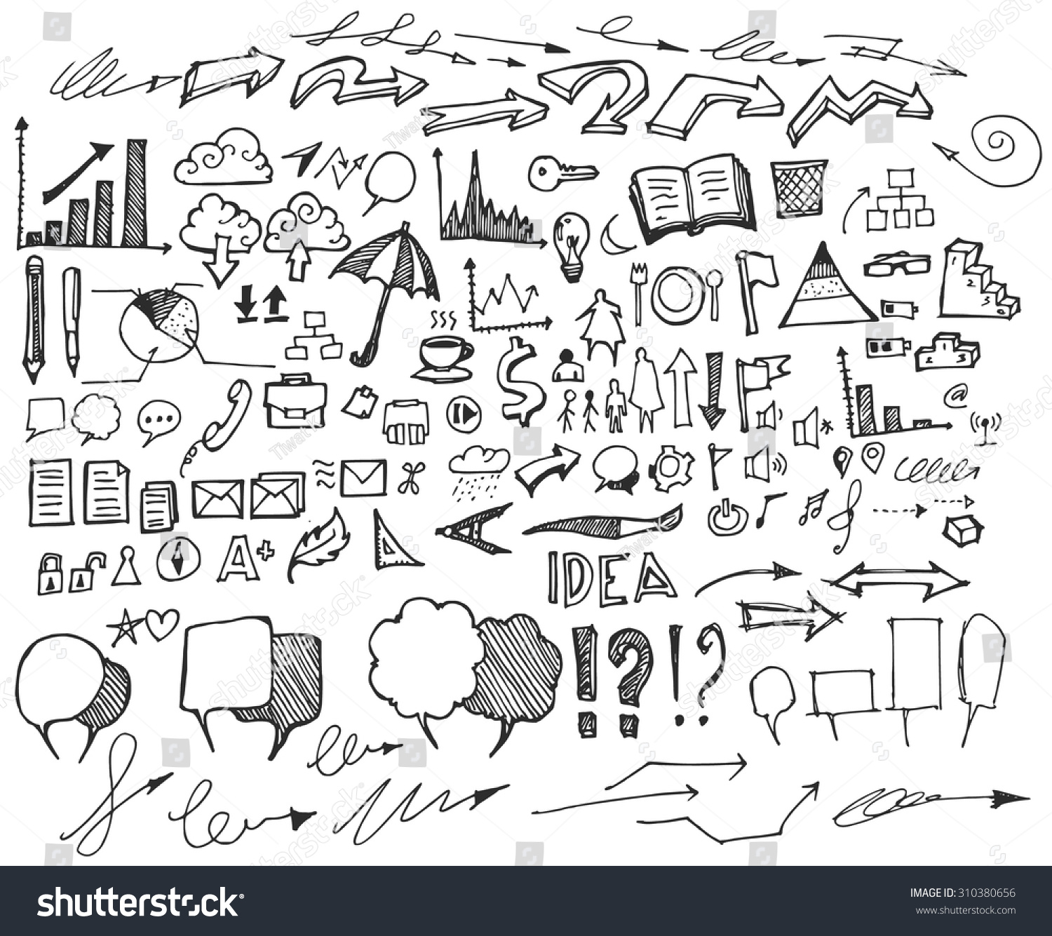 Business Doodles Stock Vector 310380656 - Shutterstock