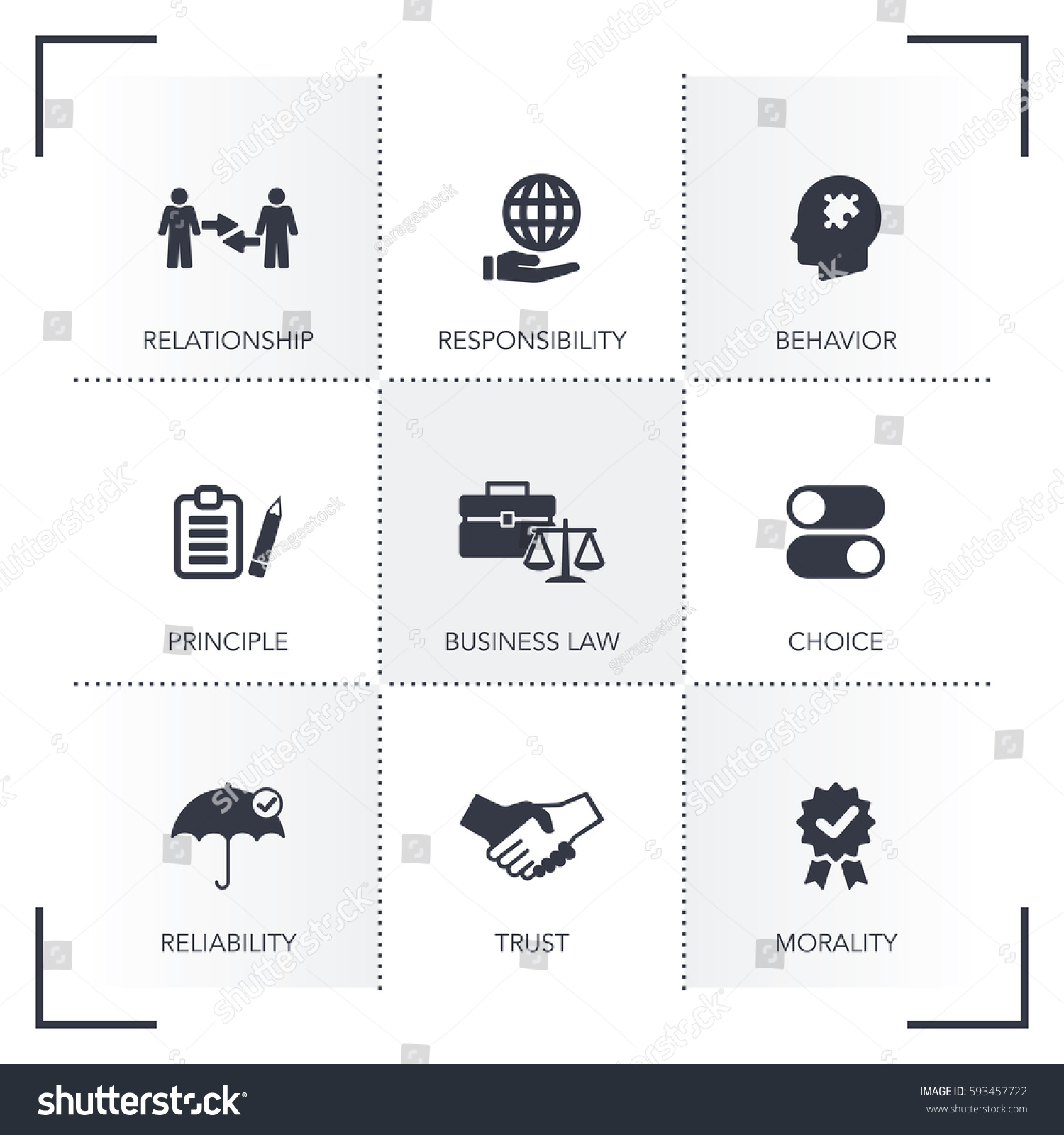 Business Ethics Icon Set Stock Vector (Royalty Free) 593457722