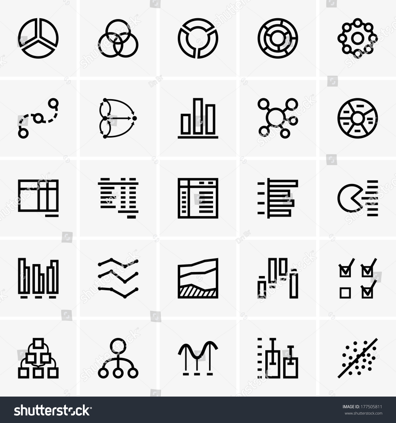 Business Graph Icons Stock Vector 177505811 - Shutterstock