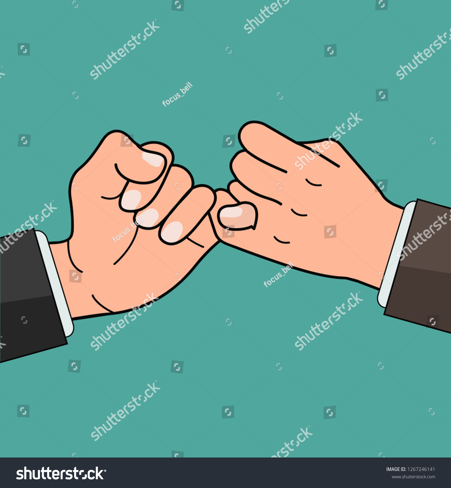 Business Hand Pinky Promise Concept Stock Vector Royalty Free 1267246141 Shutterstock 