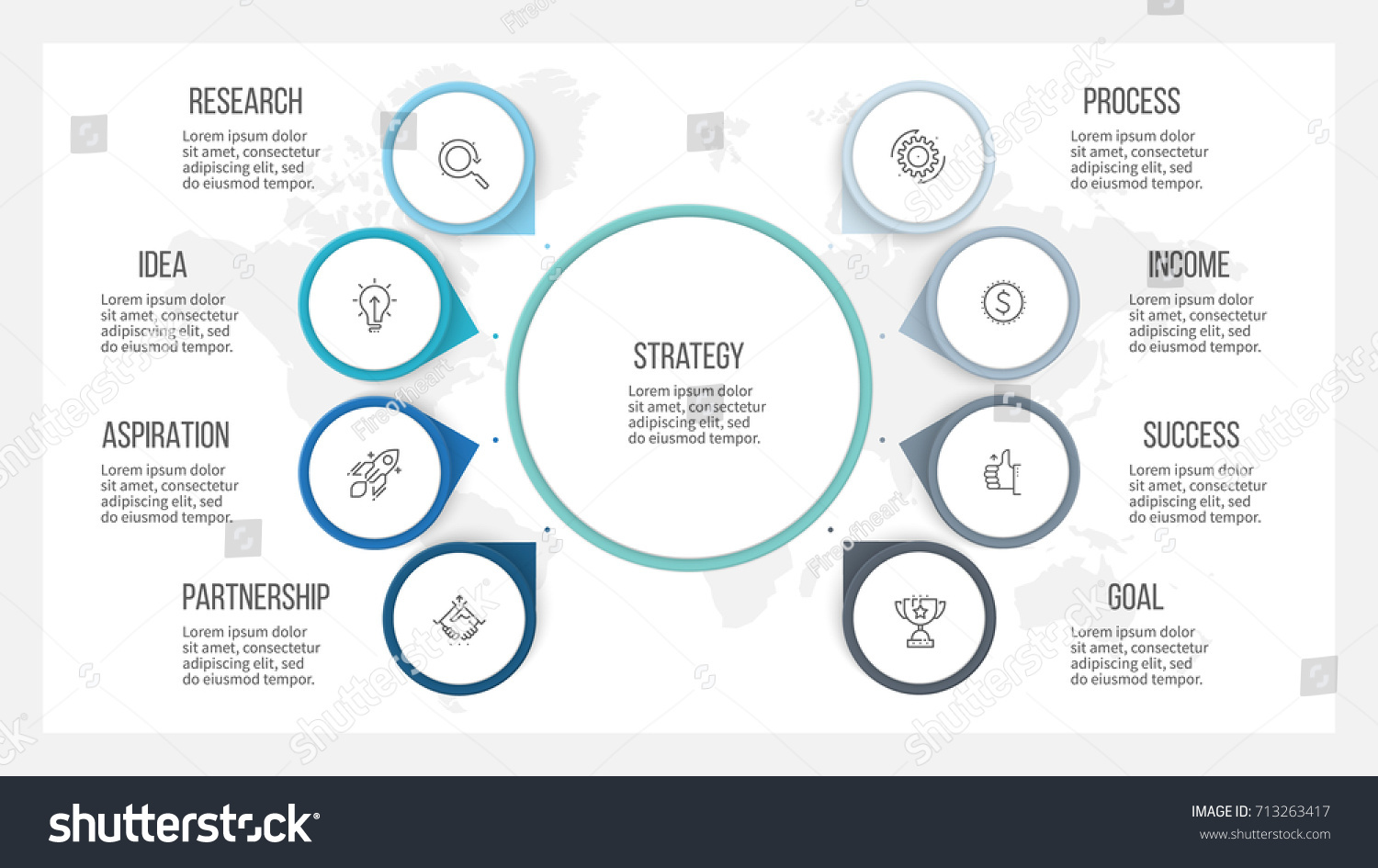 Business Hierarchy Infographic Organization Chart 8 库存矢量图（免版税）713263417 Shutterstock 6378