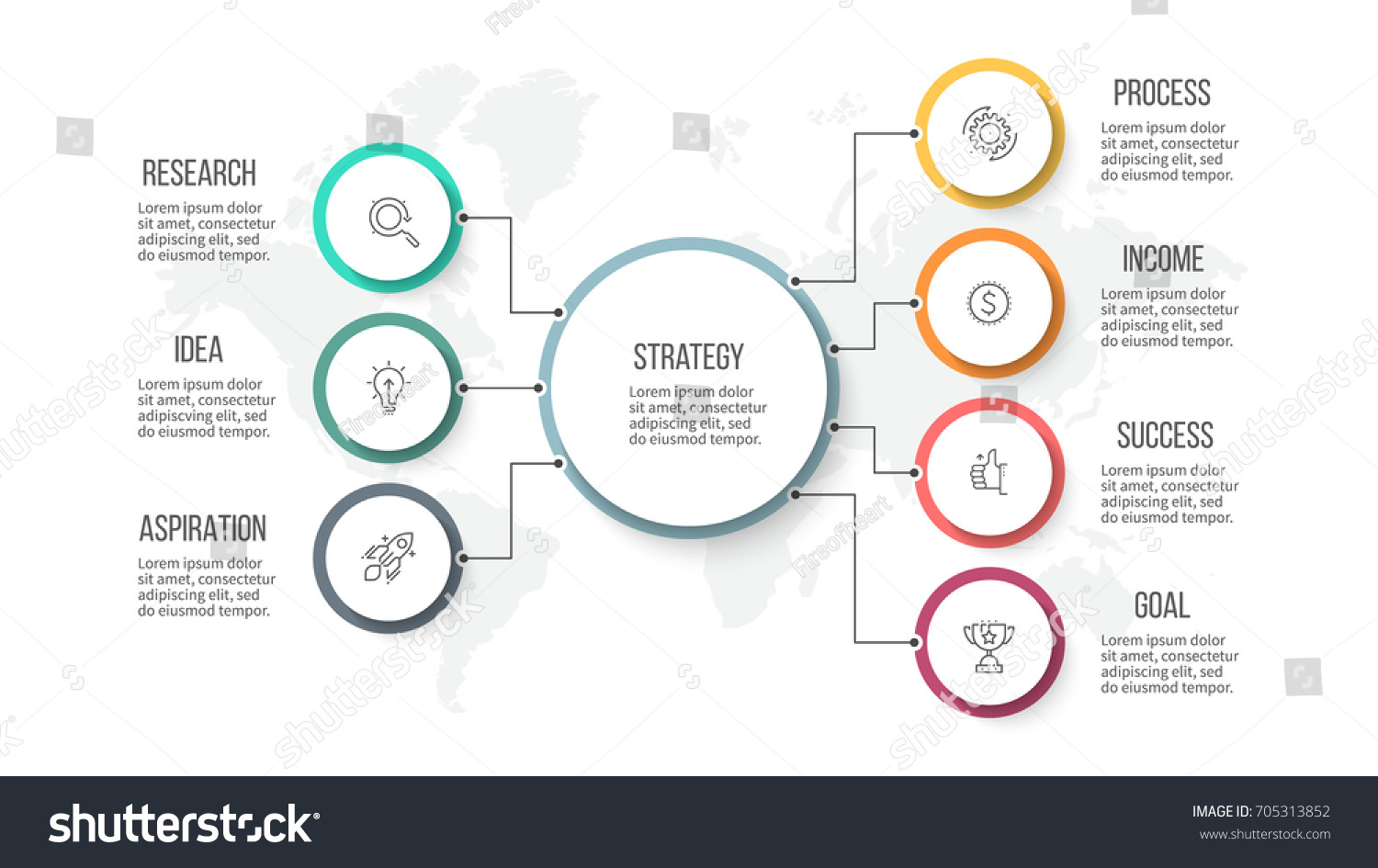 Business Hierarchy Infographic Organization Chart 7 Stock Vector ...