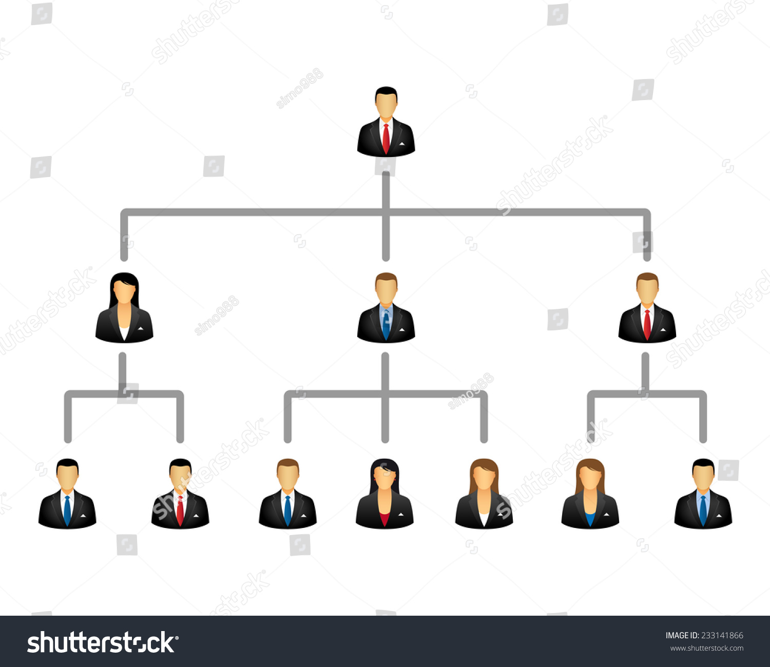 Business Hierarchy Structure Stock Vector 233141866 : Shutterstock