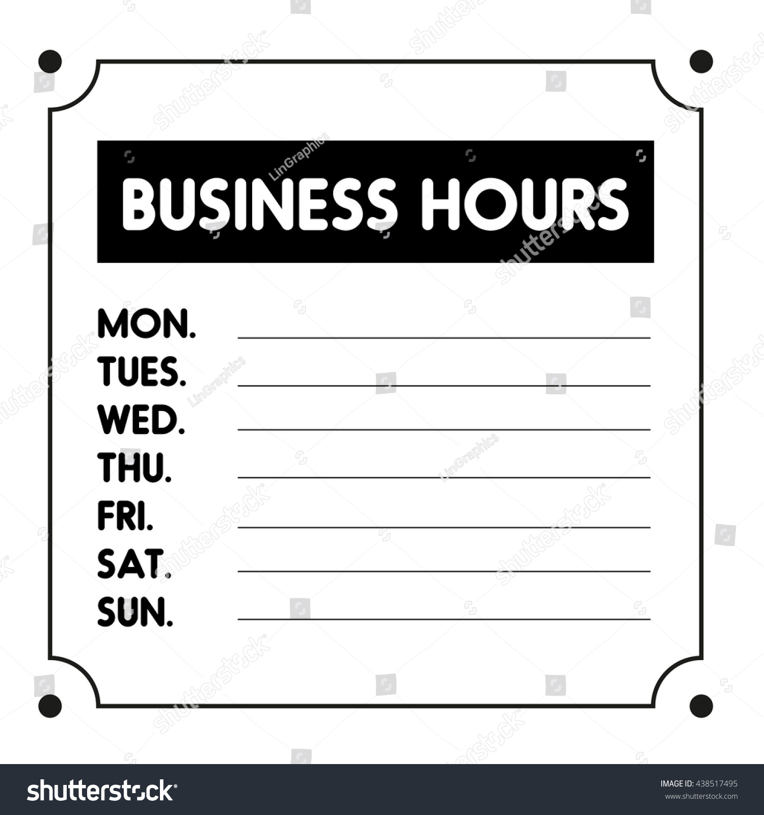 Business Hours Template from image.shutterstock.com