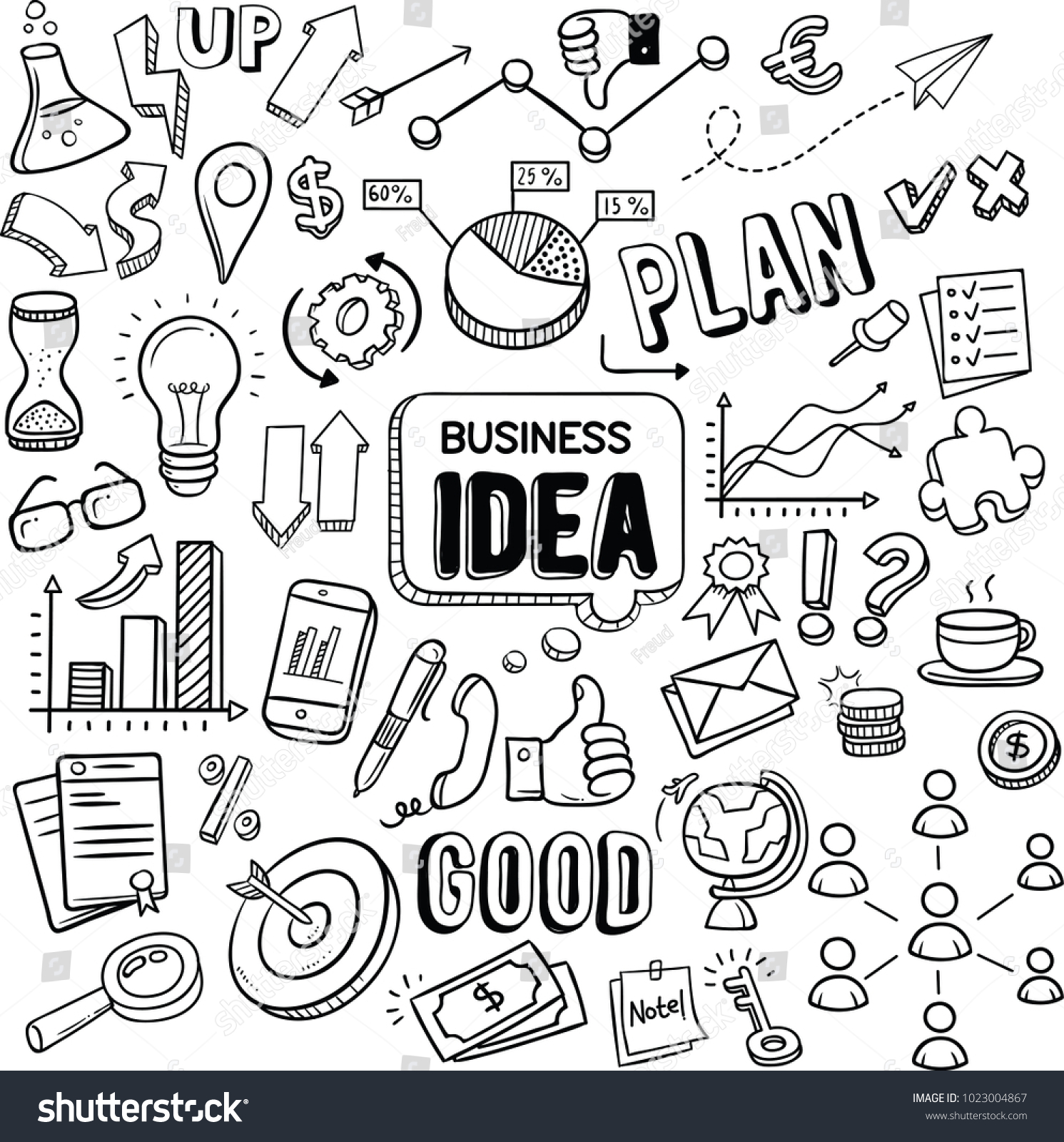 Business Idea Business Plan Vector Doodles Stock Vector (Royalty Free ...