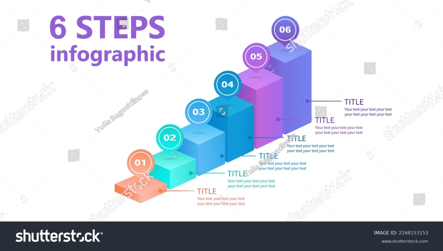 Business Infographics Ladder Four Parallelepipeds 6step Stock Vector ...