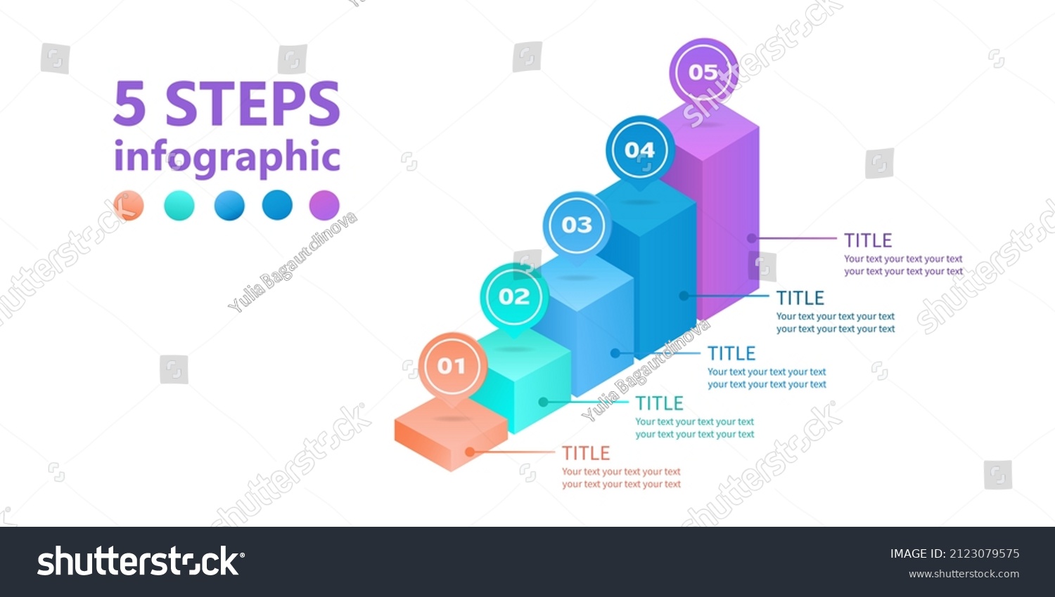 Business Infographics 5step Diagram Ladder Five Stock Vector (royalty 