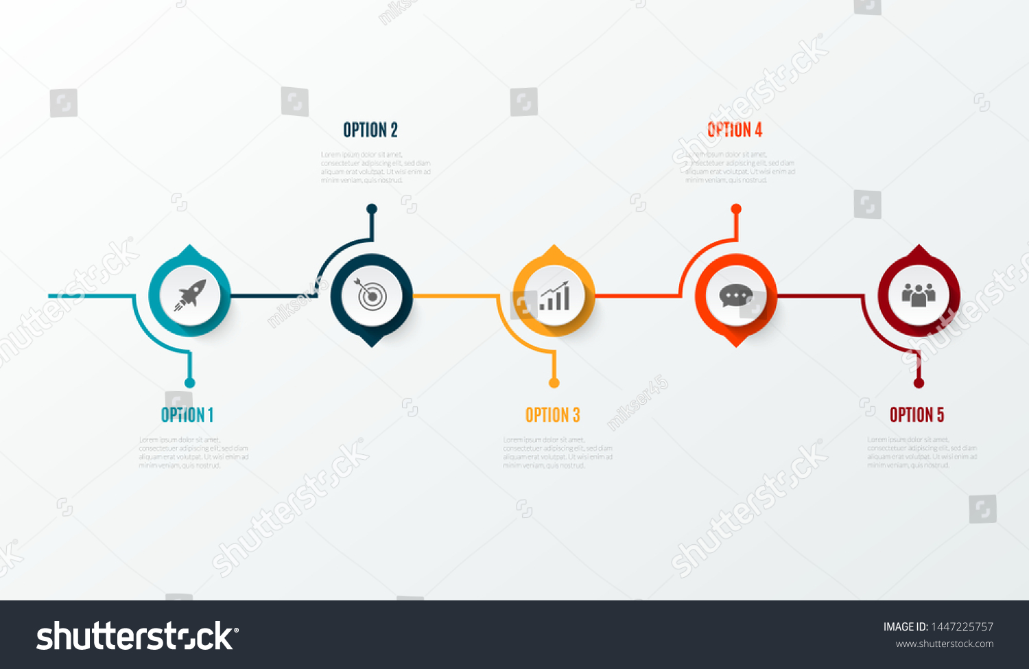 Business Infographics Timeline Design Template Icons Stock Vector ...