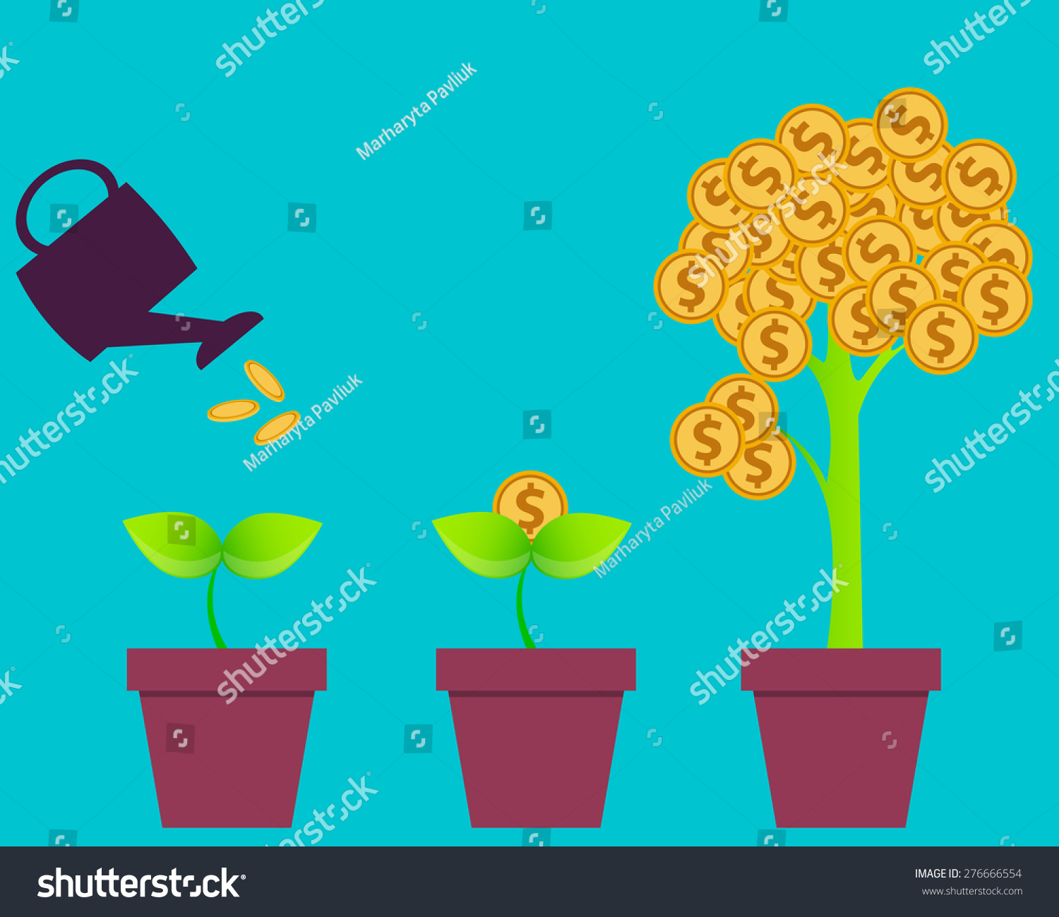 Business Investment Tree Money Vector Illustration Stock Vector