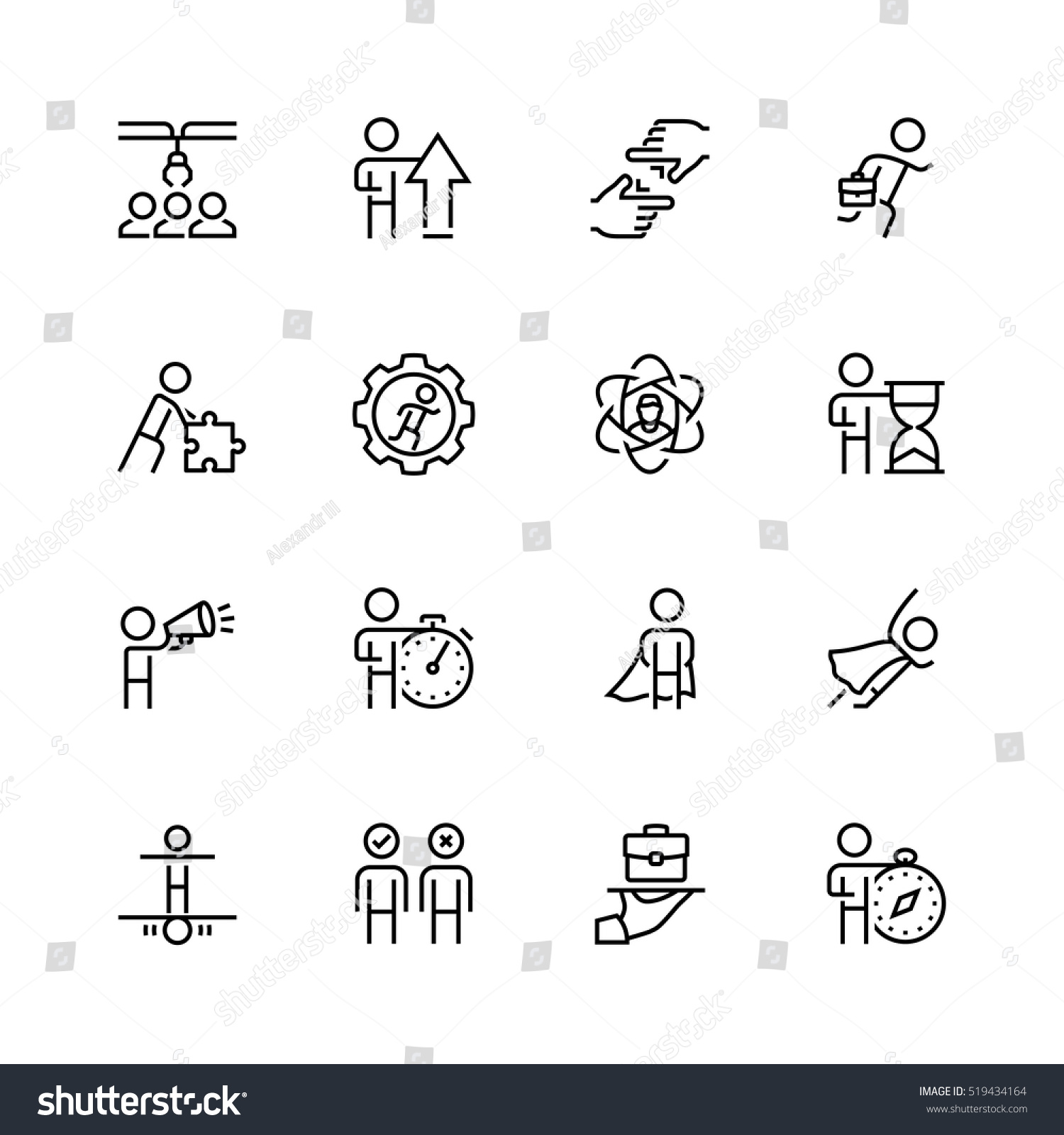 Business Job Personal Development Icon Set Stock Vector 519434164