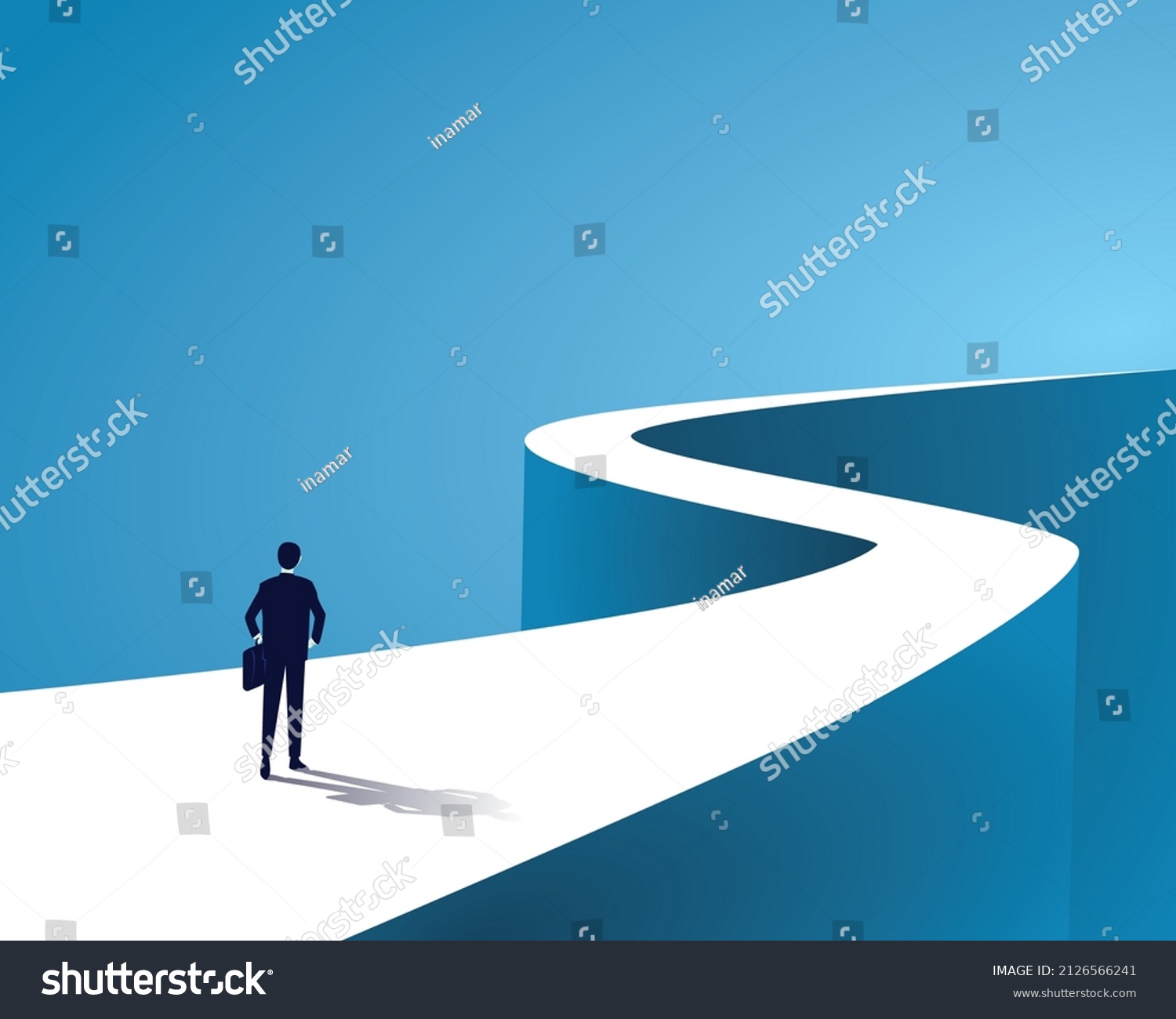 SVG of Business journey, businessman walking on long winding path going to success in the future concept svg