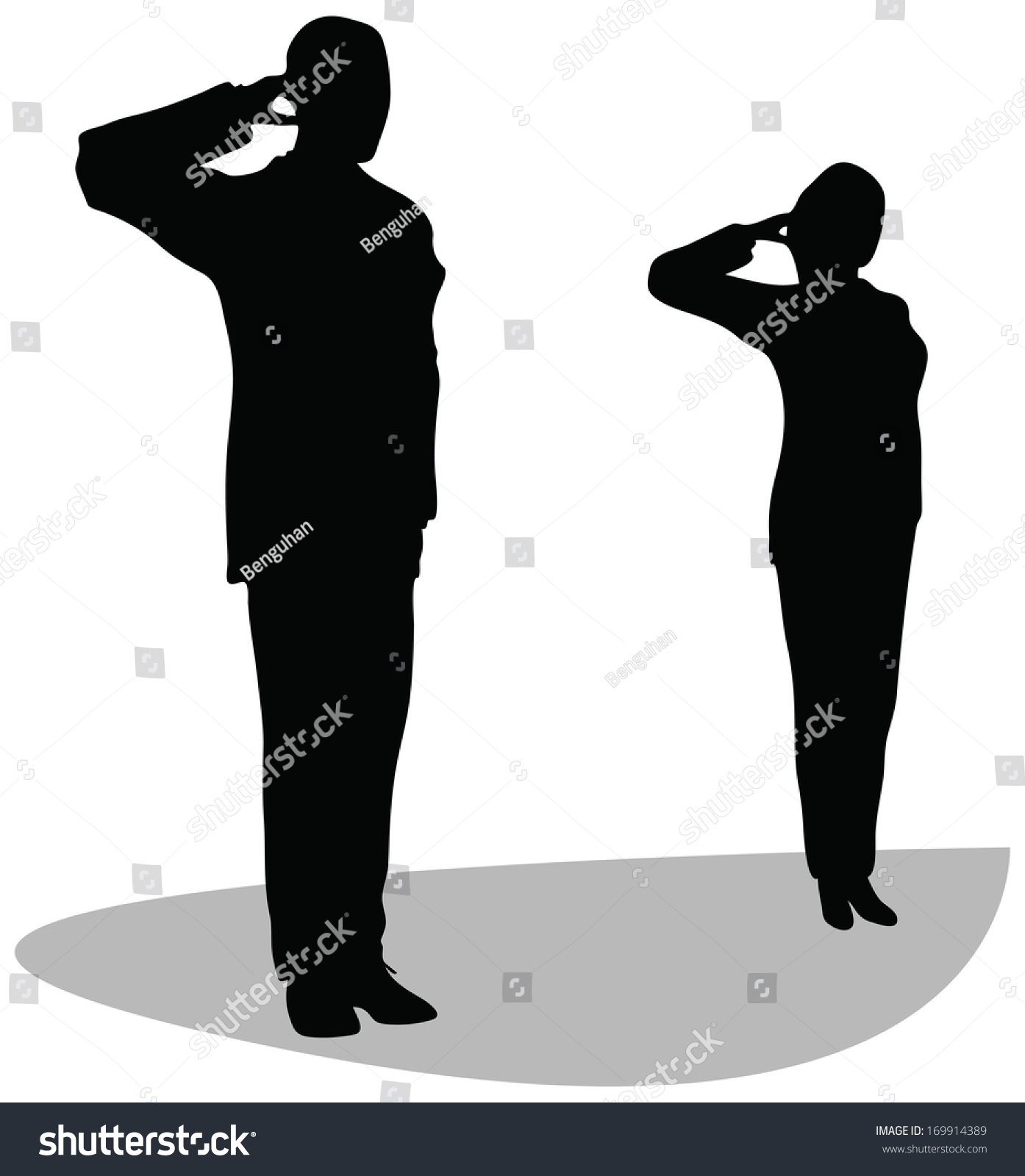 Business Man And Woman Give Salute Isolated On White Background ...