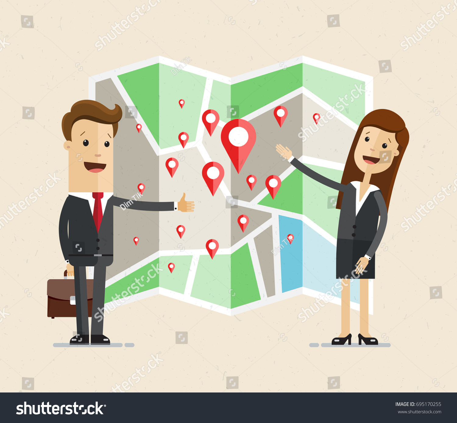 What Does Map Stand For In Business Business Man Woman Stand Near Map Stock Vector (Royalty Free) 695170255 |  Shutterstock