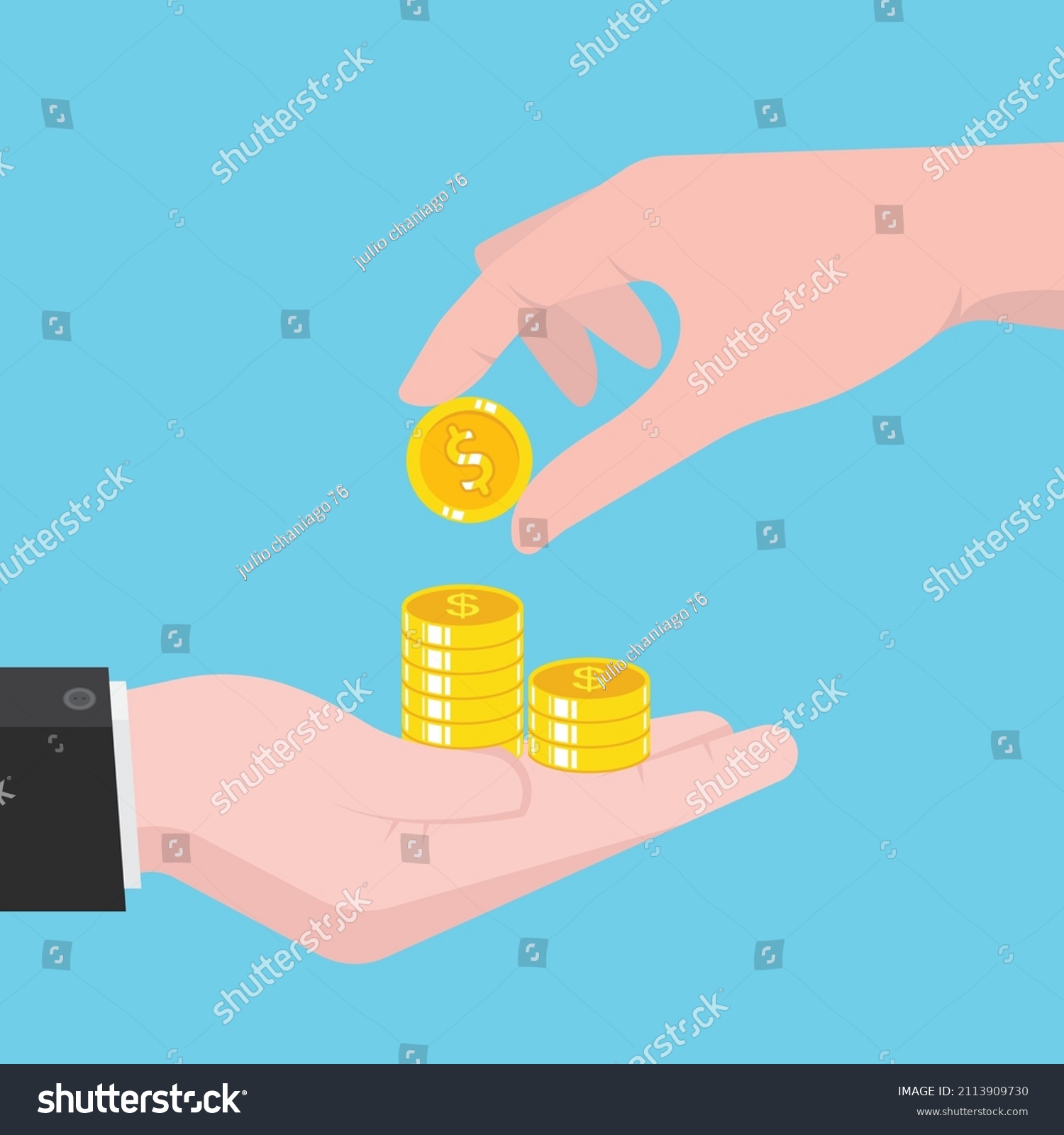 Business Man Receive Salary Vector Illustration Stock Vector (Royalty ...