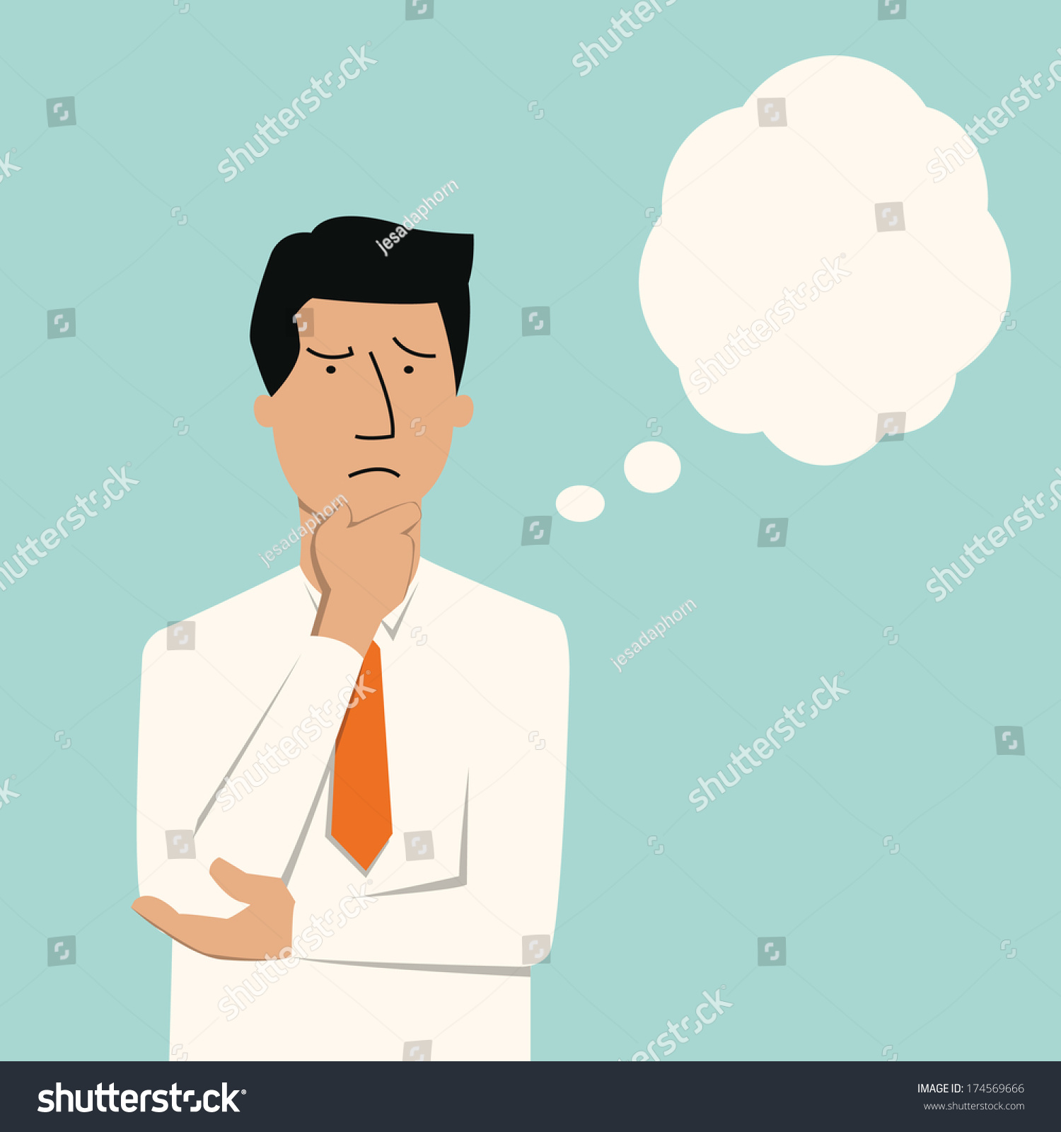 Business Man Thinking Something Seriously Stock Vector 174569666 