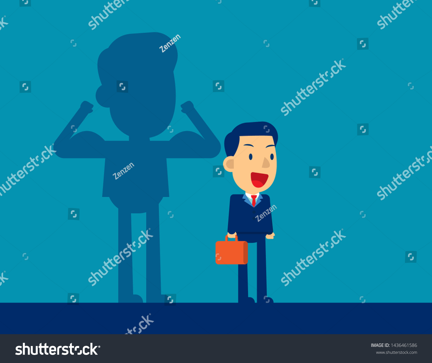 Business Man Shadow Career Strength Concept Stock Vector (Royalty Free ...