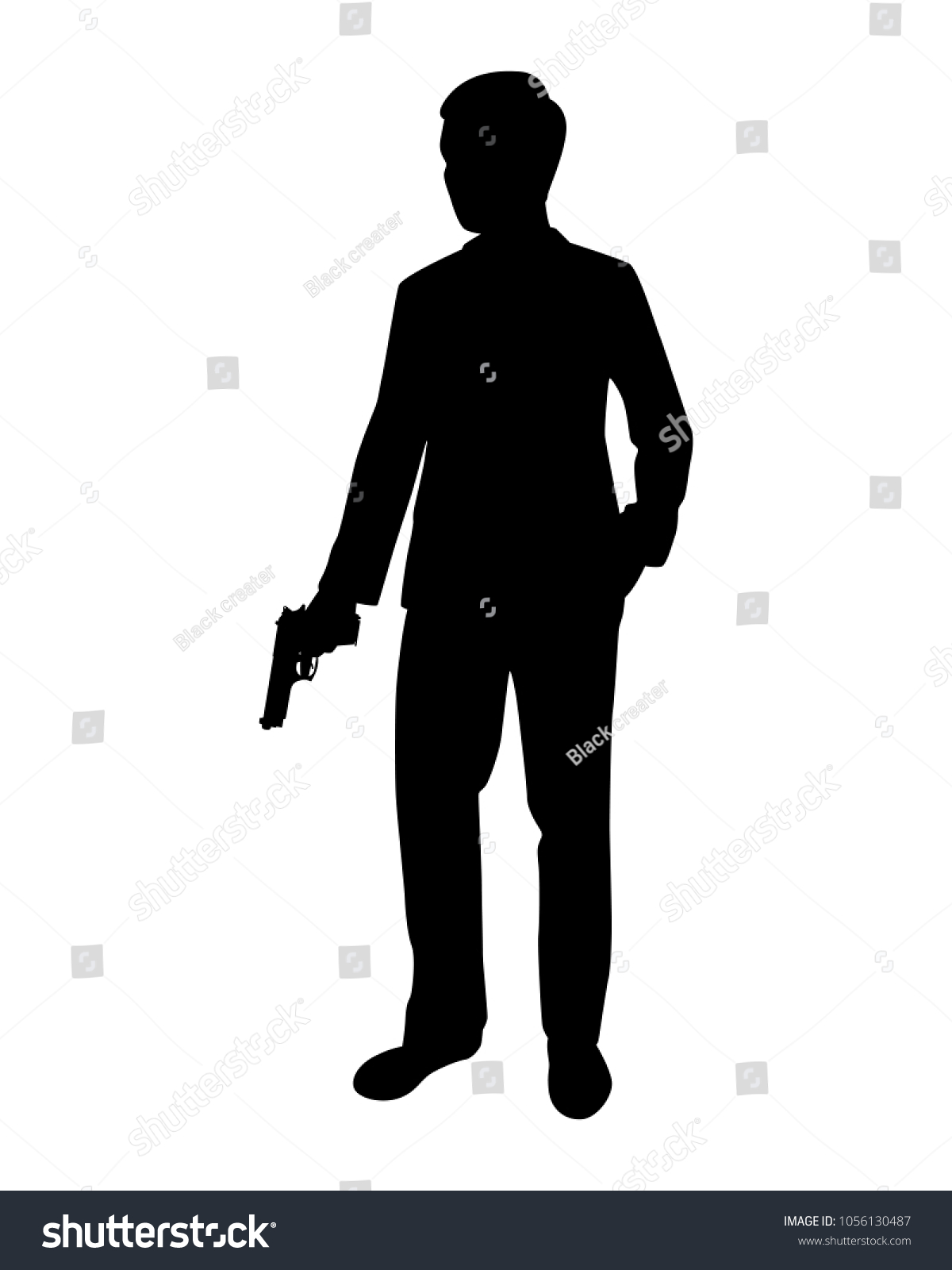 Business Man Gun Silhouette Vector Spy Stock Vector (Royalty Free ...