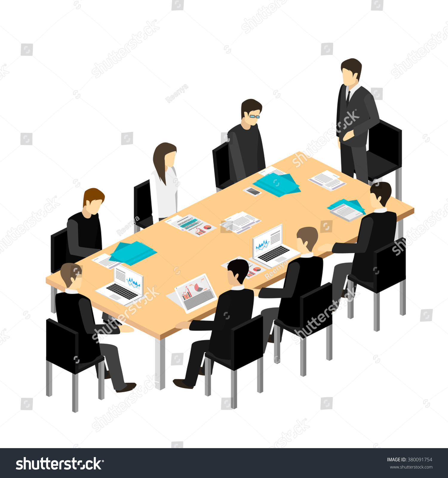 Business Meeting Office Business Presentation Meeting Stock Vector ...