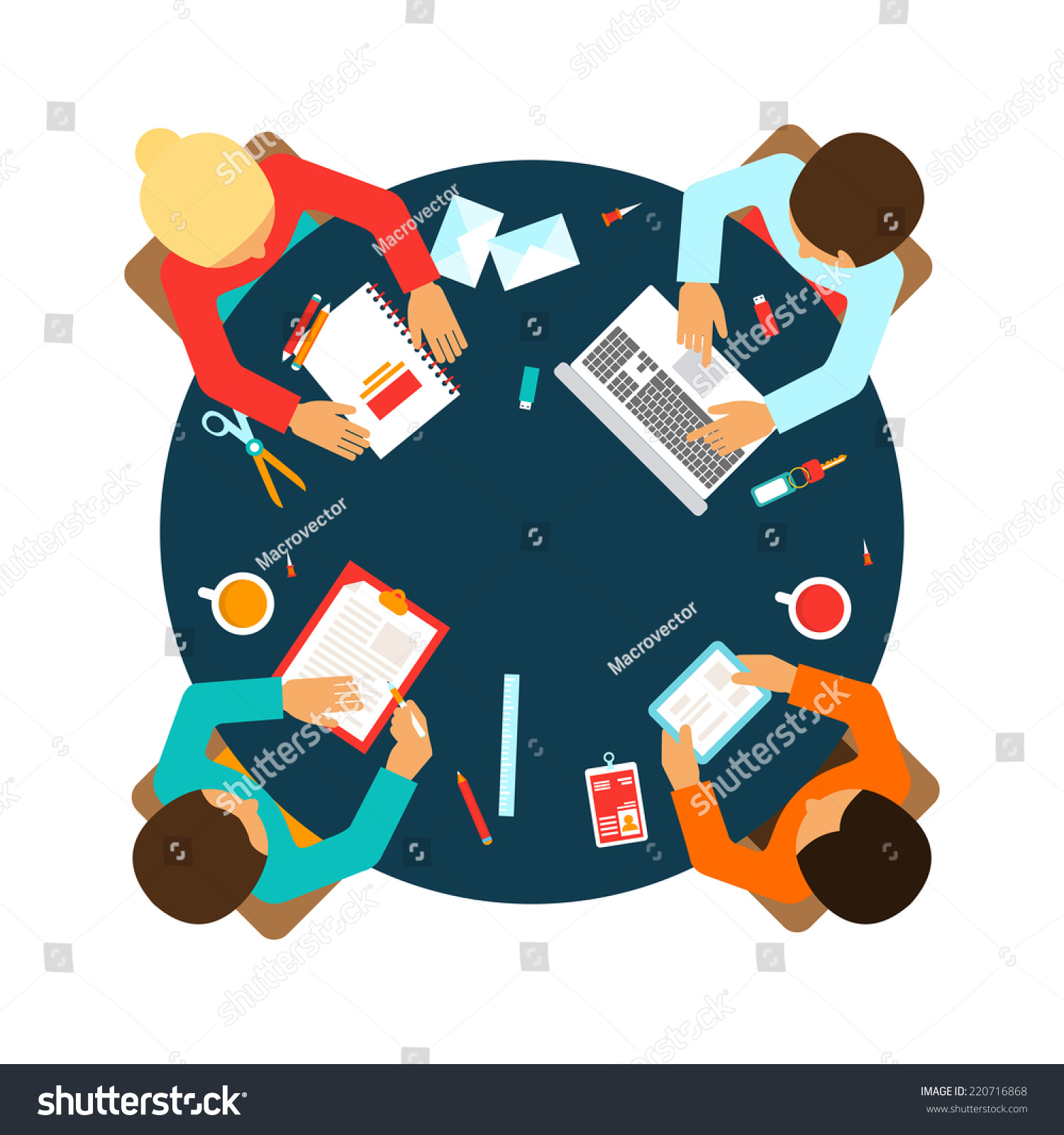 Business Men Team Office Meeting Concept Stock Vector (Royalty Free ...