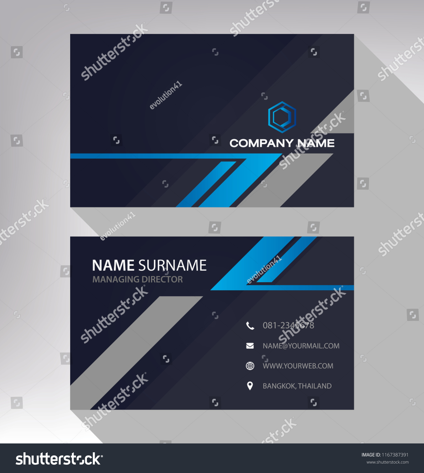 Business Model Name Card Modern Black Stock Vector (Royalty Free ...