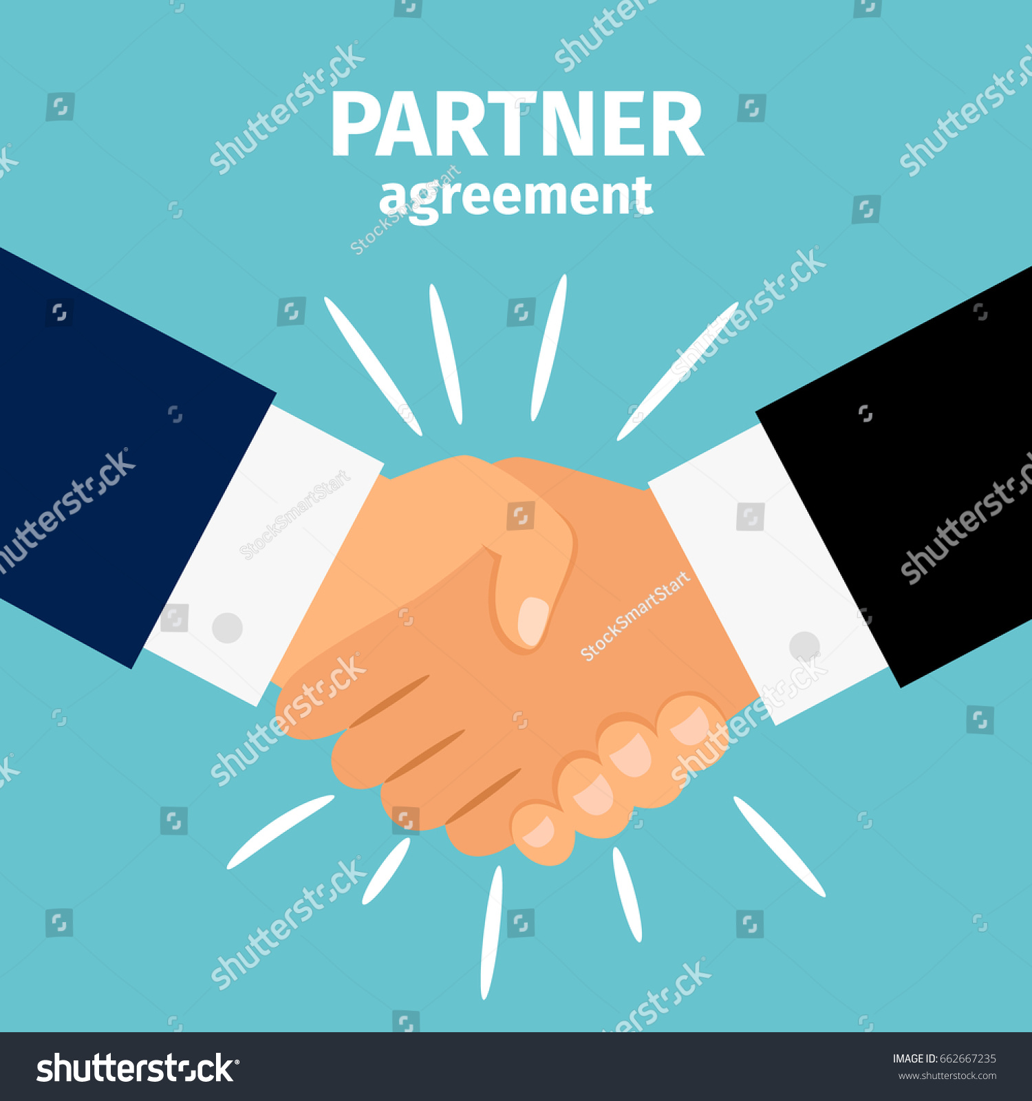 business partnership handshake vector illustration deal stock vector