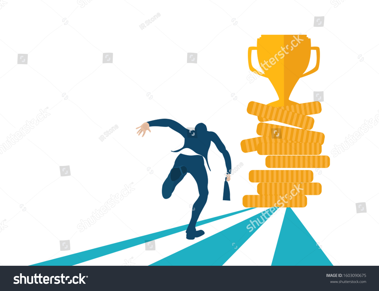 Business People Competing Better Professional Position Stock Vector ...