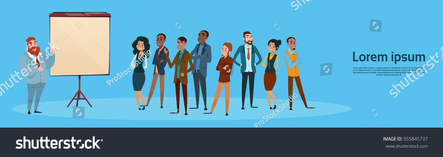 Business People Group Presentation Flip Chart Stock Vector Royalty Free 555845737 Shutterstock 0645