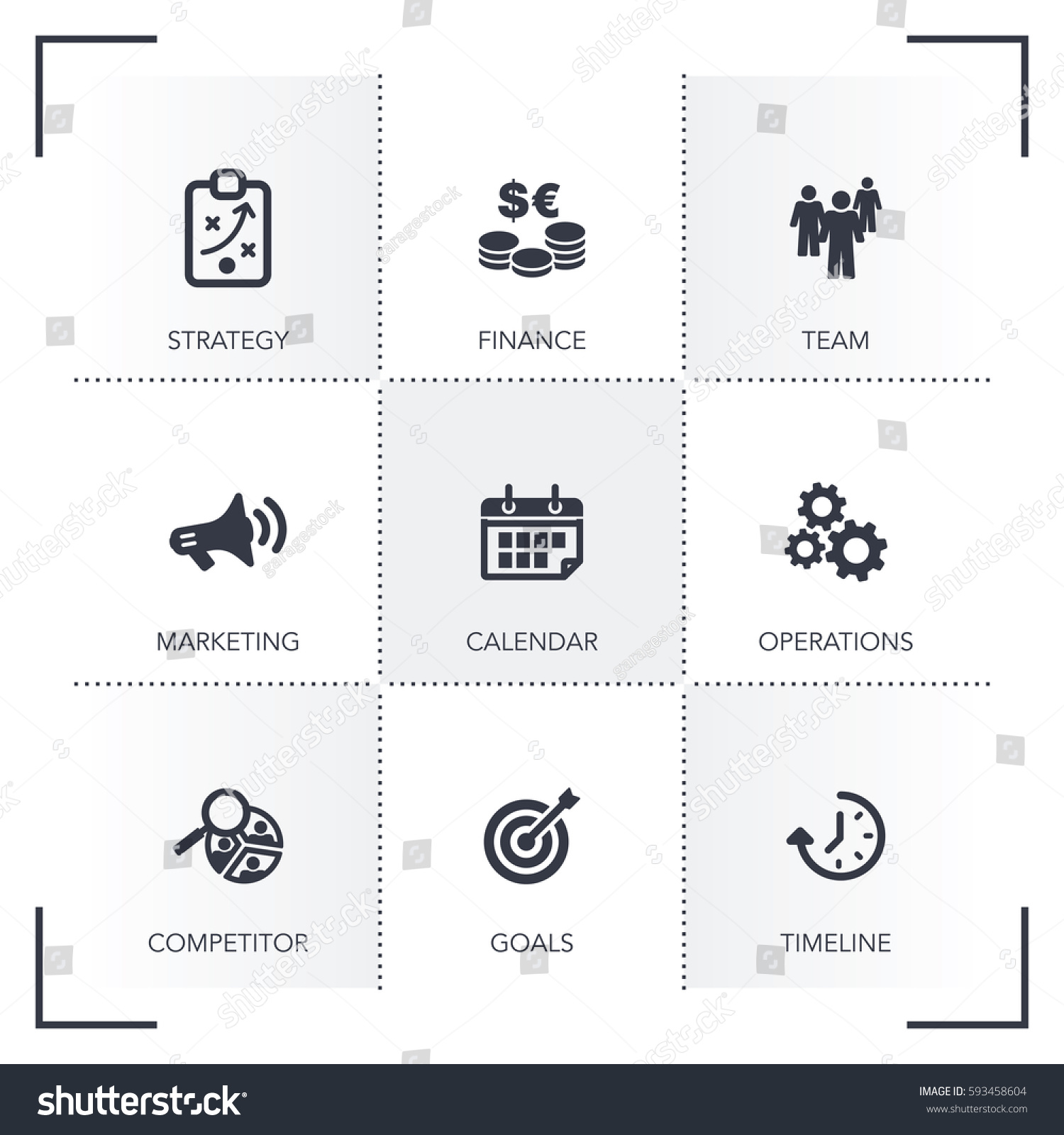 Business Plan Icon Set Stock Vector 593458604 - Shutterstock