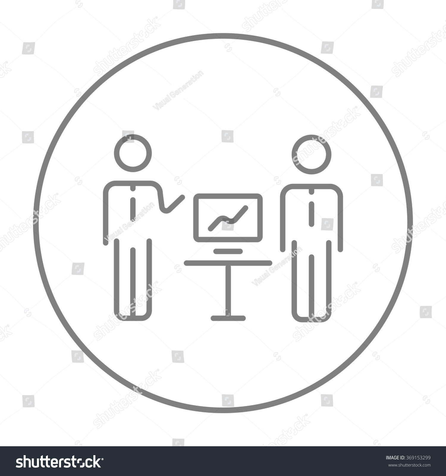 business meeting gray outline style clip art preview