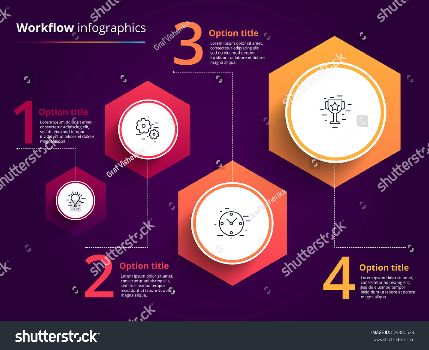 Business Process Chart Infographics 4 Step Vector De Stock Libre De Regalías 679380529 7128