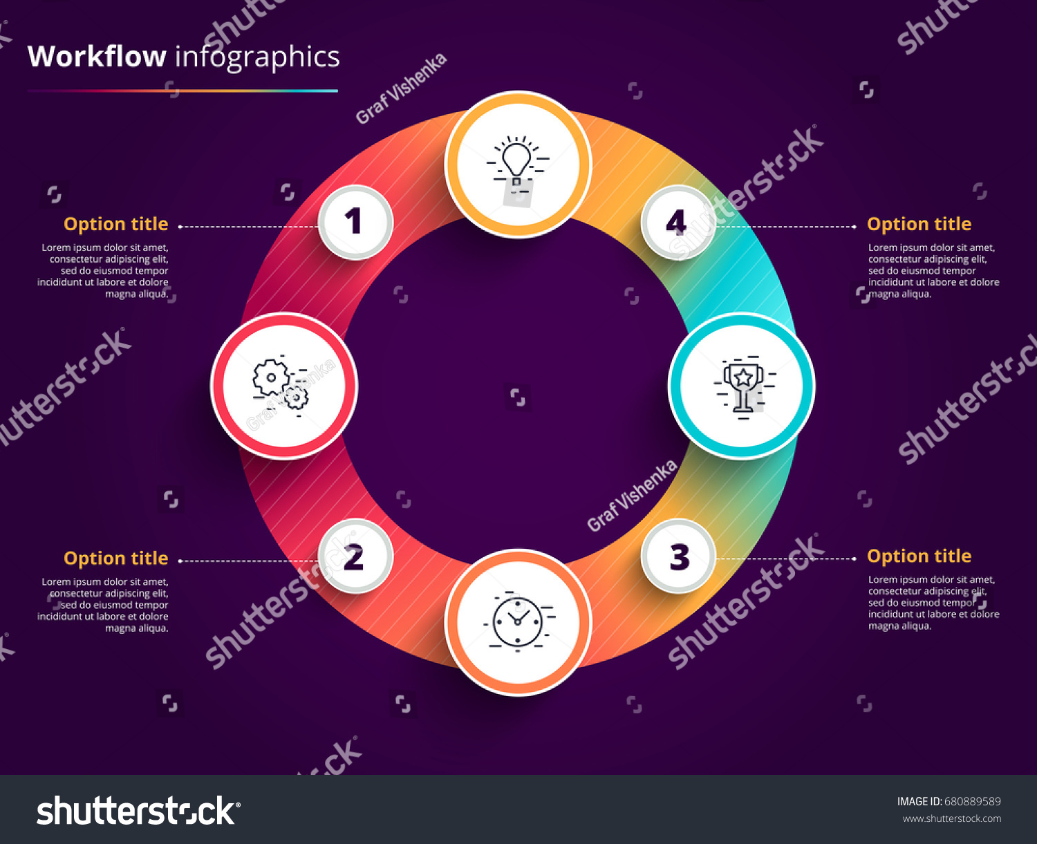 「business Process Chart Infographics 4 Step」のベクター画像素材（ロイヤリティフリー） 680889589 Shutterstock 8459